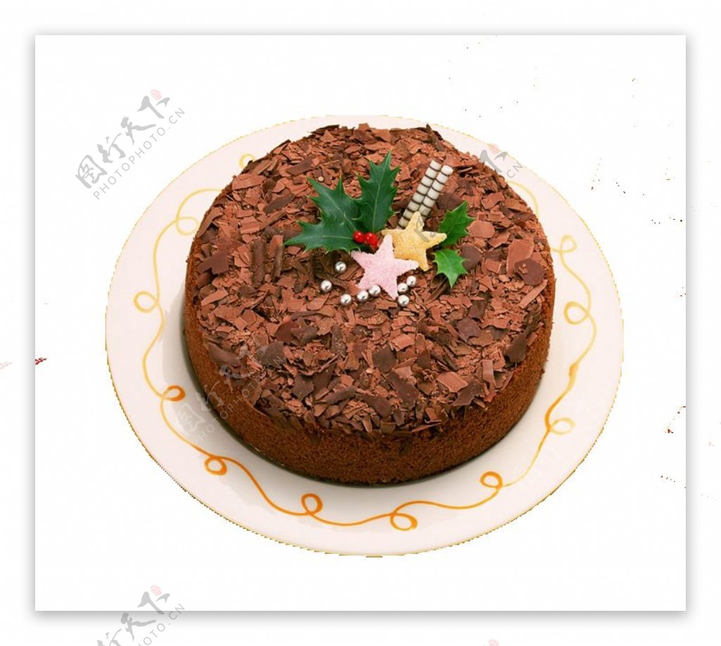 圆形黑巧克力蛋糕素材
