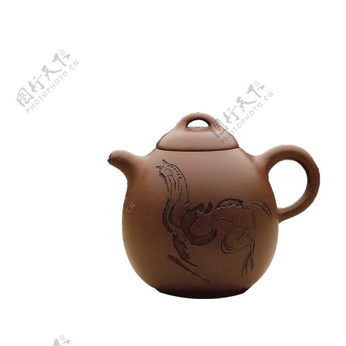 古雅褐色茶壶产品实物