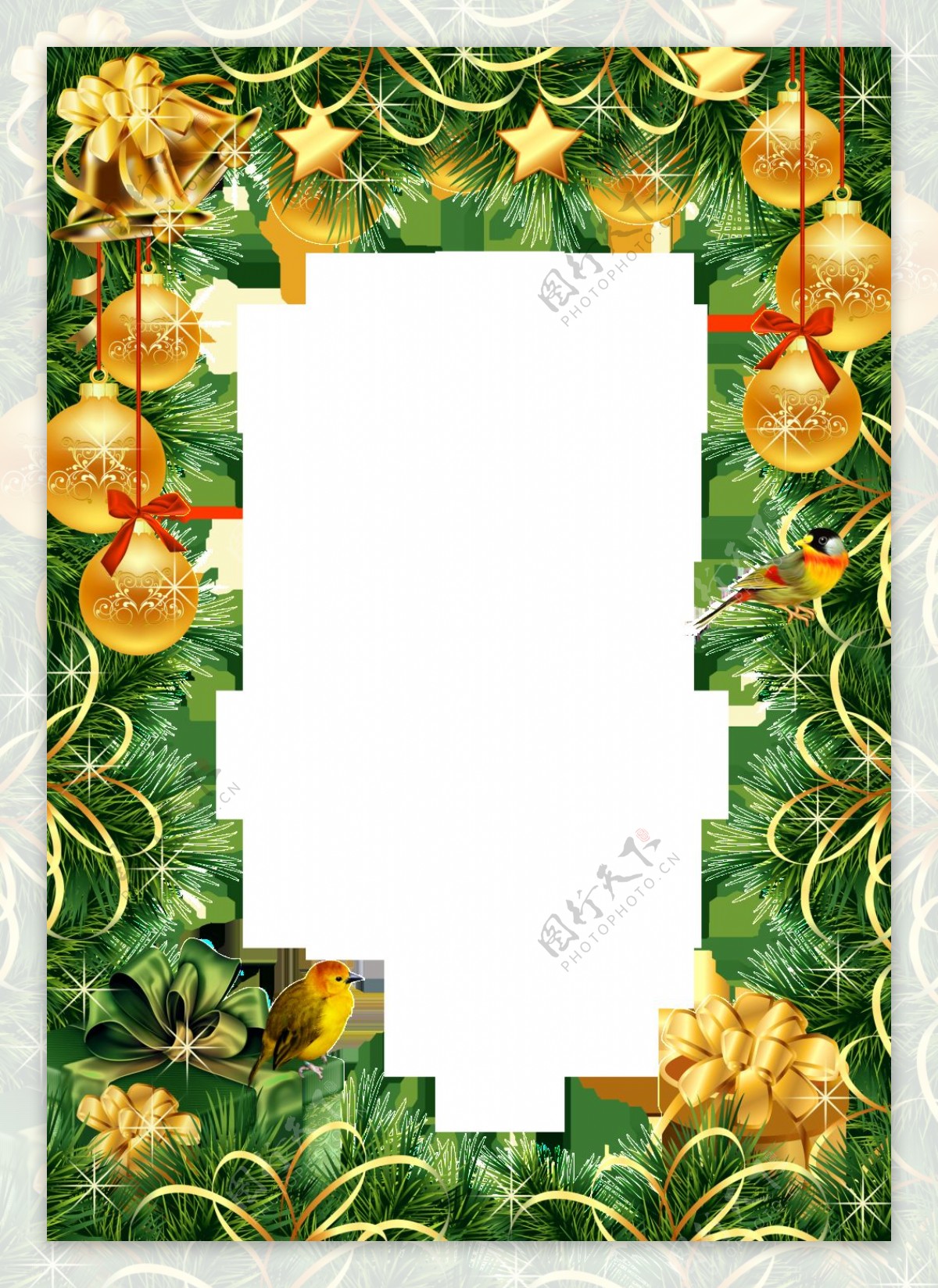 圣诞PNG装饰物边框