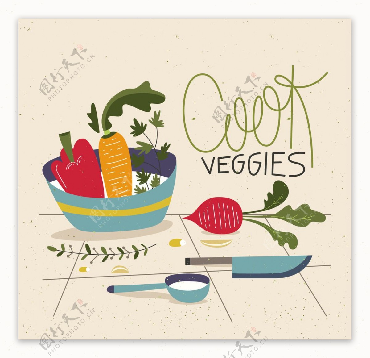 绿色蔬菜插图