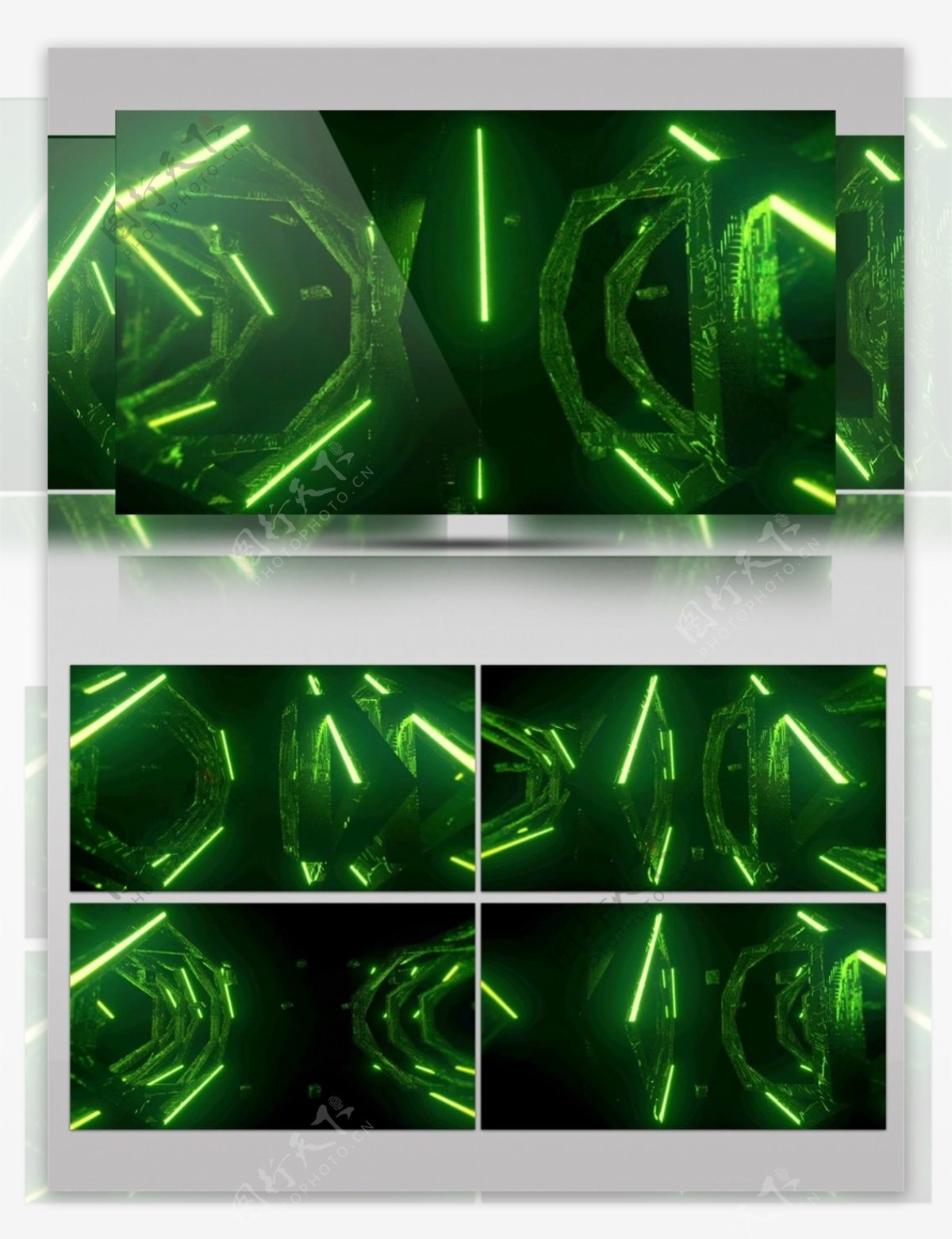 绿色动感光束动态视频素材