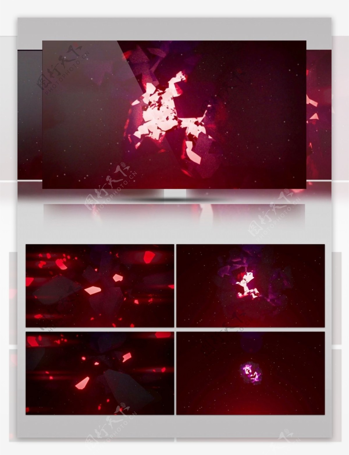 红色蝴蝶光斑动态视频素材