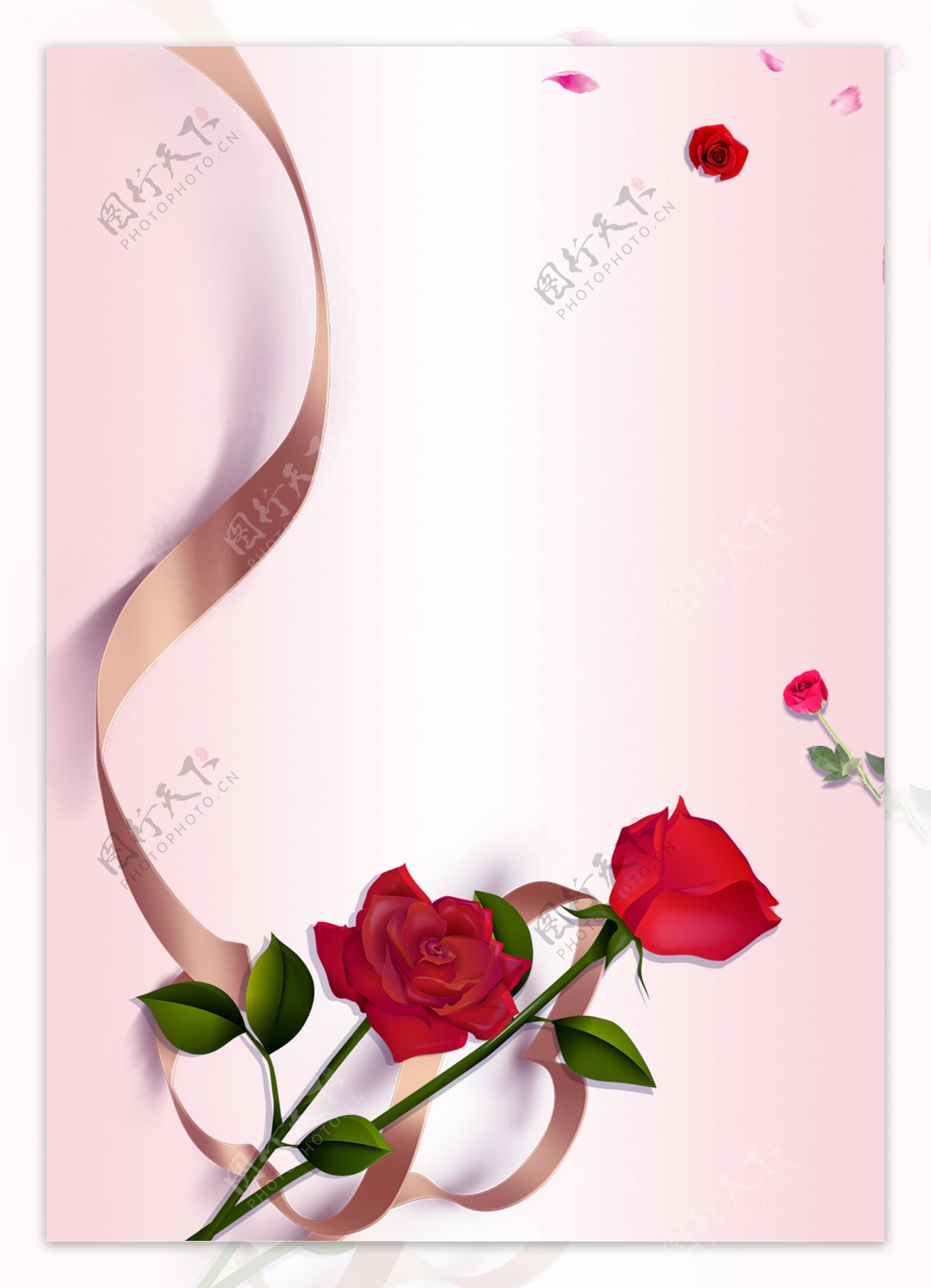 浪漫情人节花朵海报背景设计