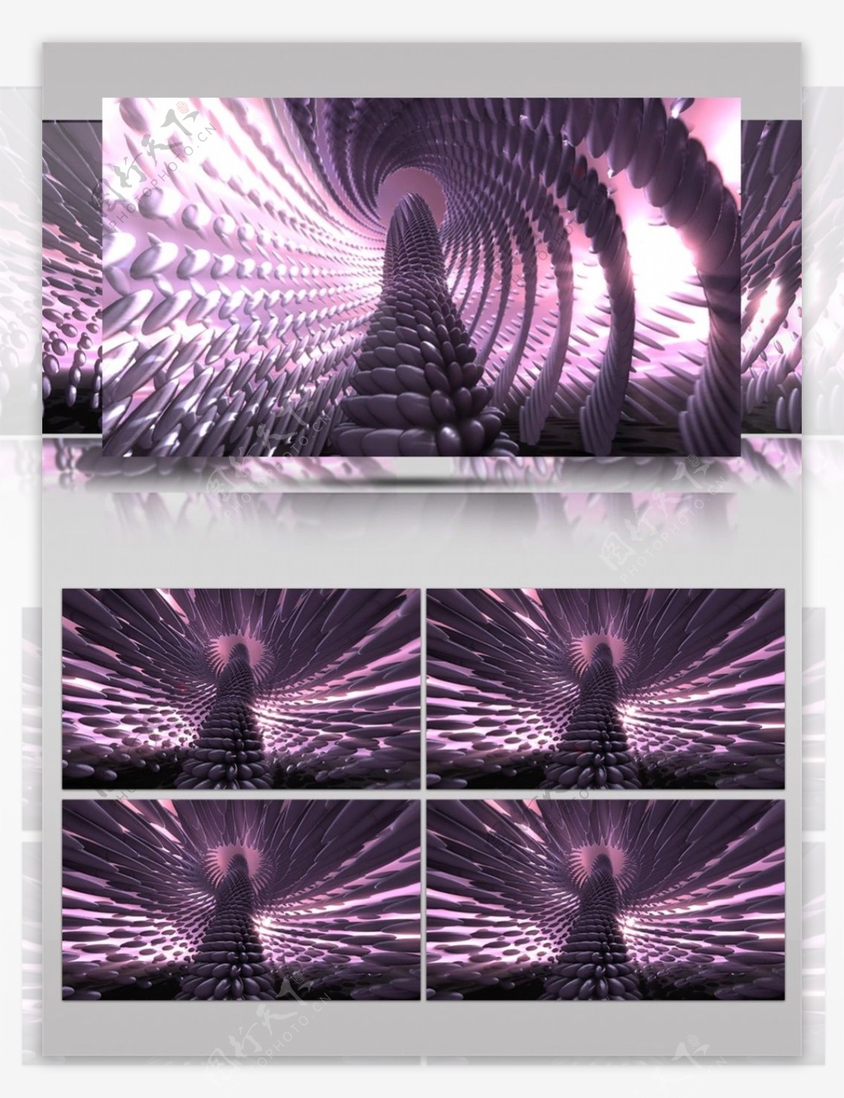 紫光螺旋灯塔动态视频素材