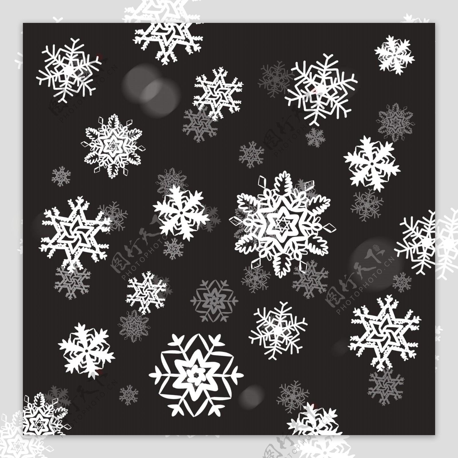 冬天下雪圣诞雪花漂浮气氛电商装饰可商用