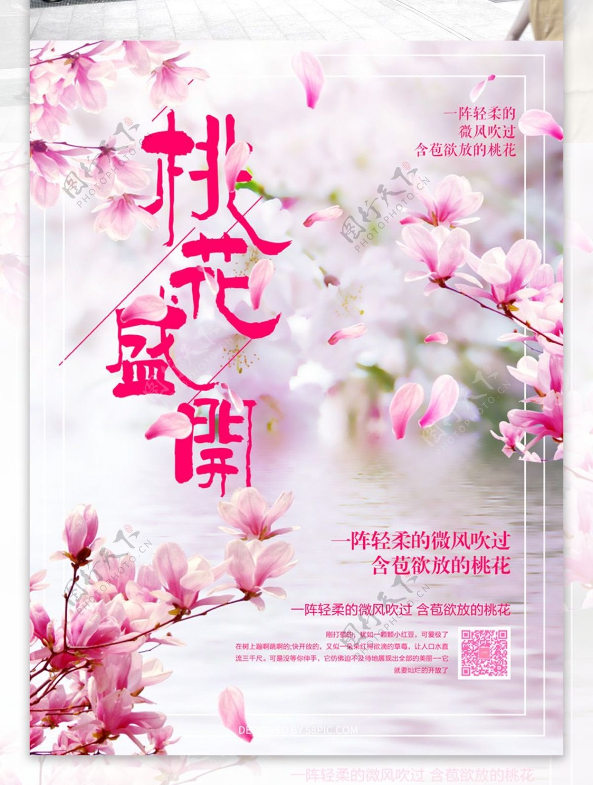 赏桃花旅游海报