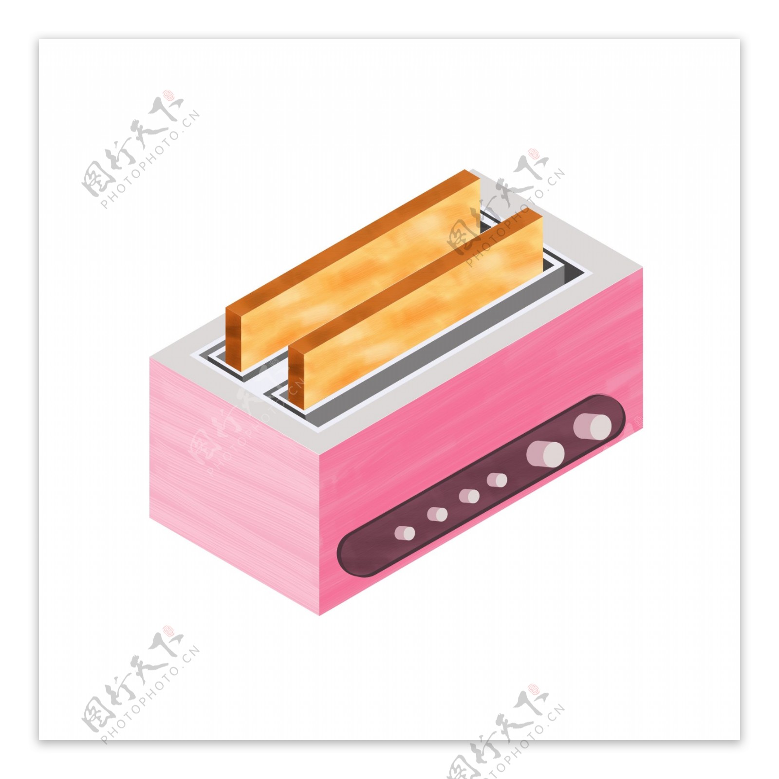 2.5D粉红色少女心烤面包机吐司面包