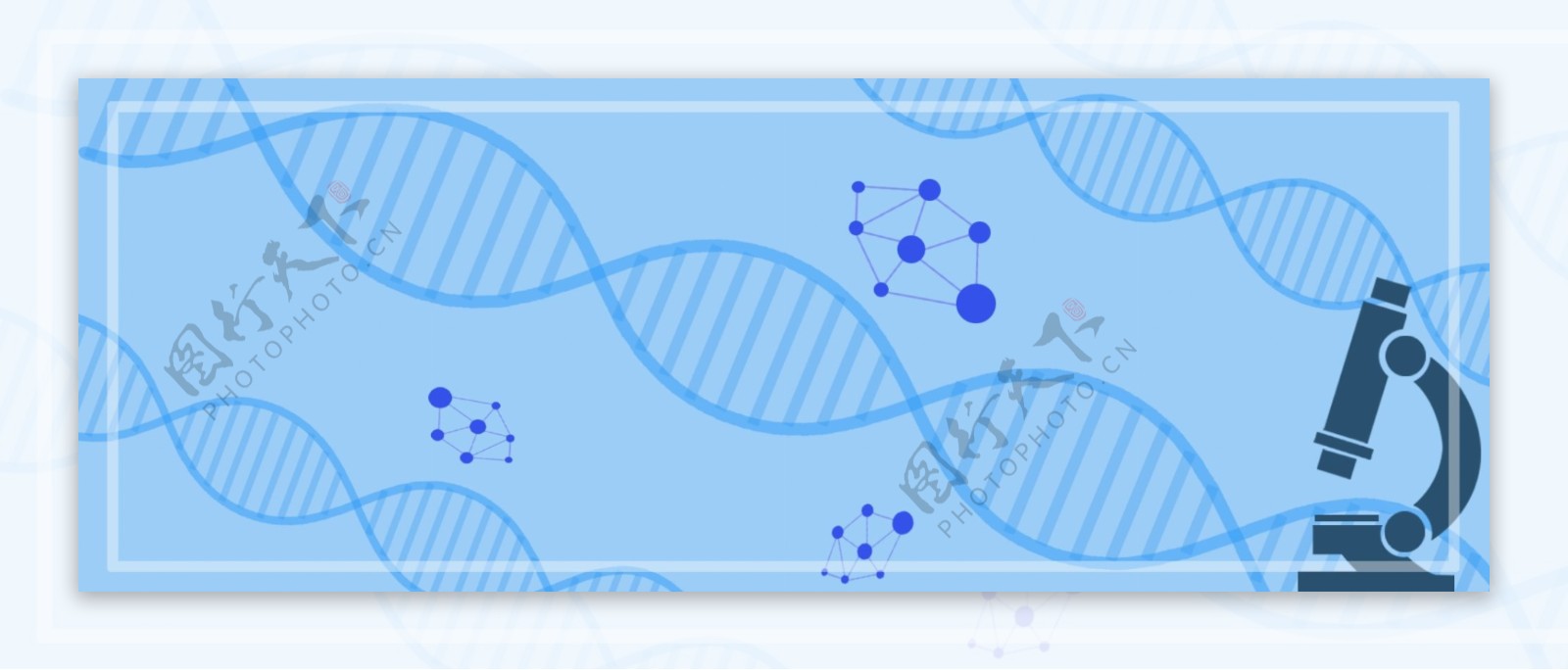 蓝色系显微镜DNA医疗背景素材