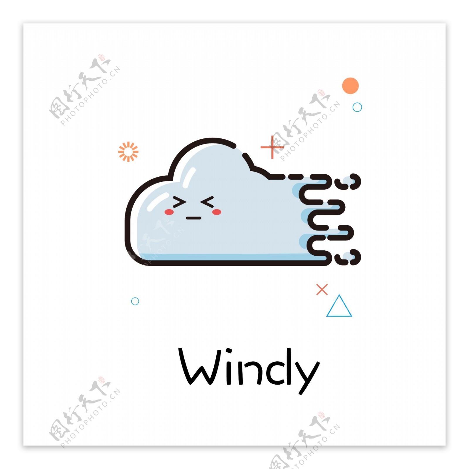 天气风mbe图标手绘商用元素