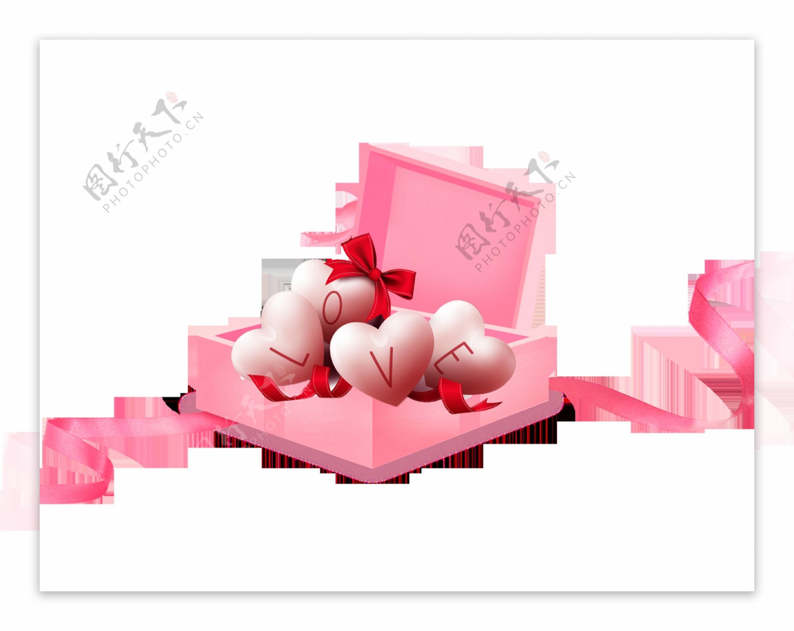 粉色浪漫礼盒装饰素材