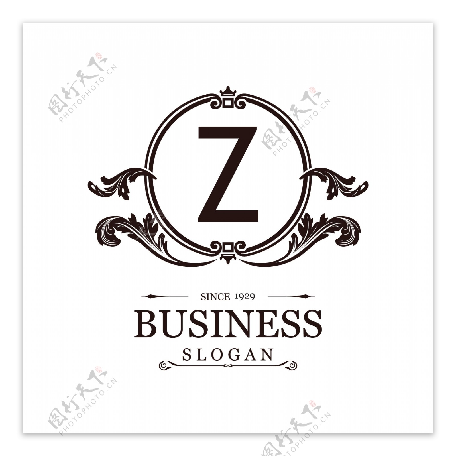 字母z和装饰框架logo模板