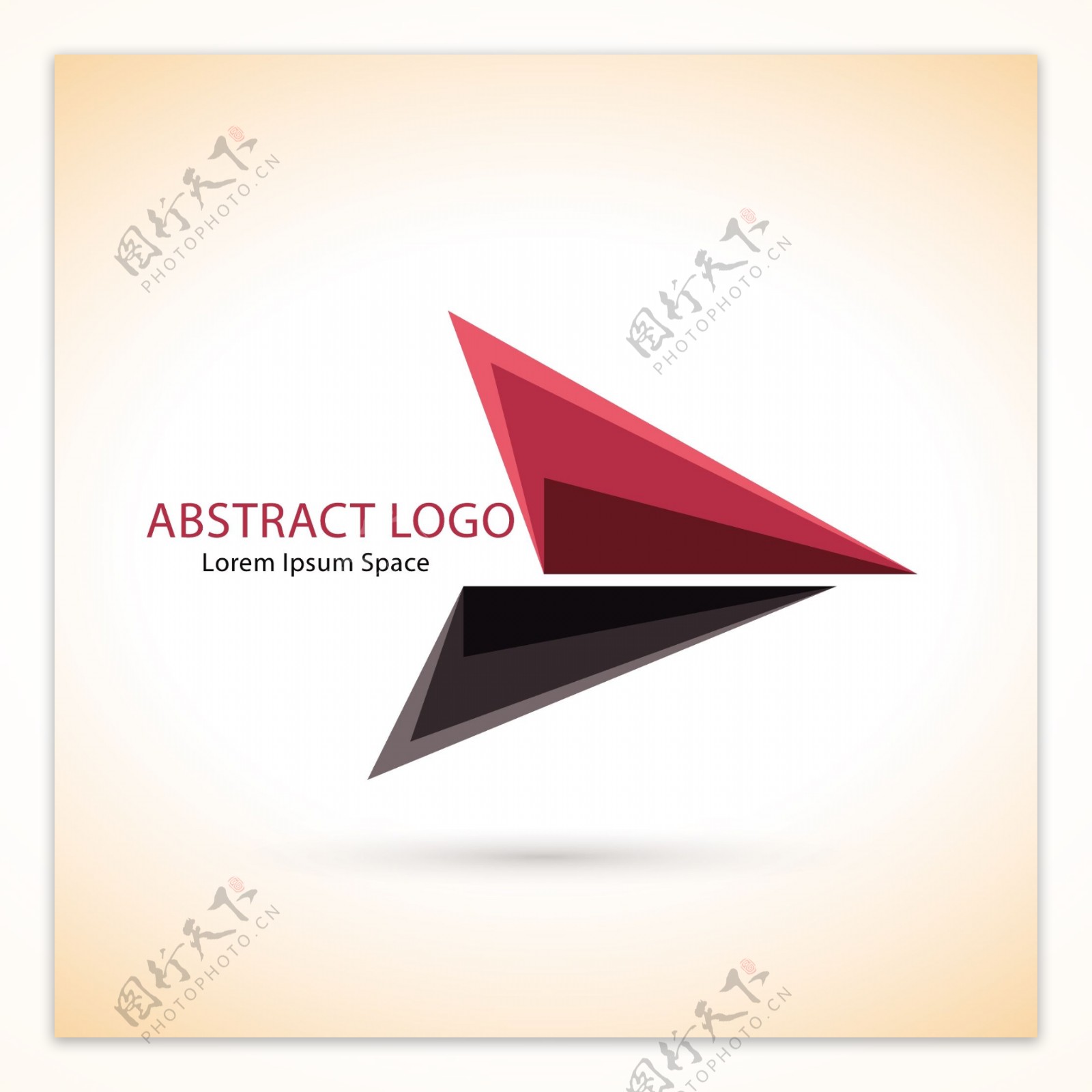 三角形抽象标志logo模板