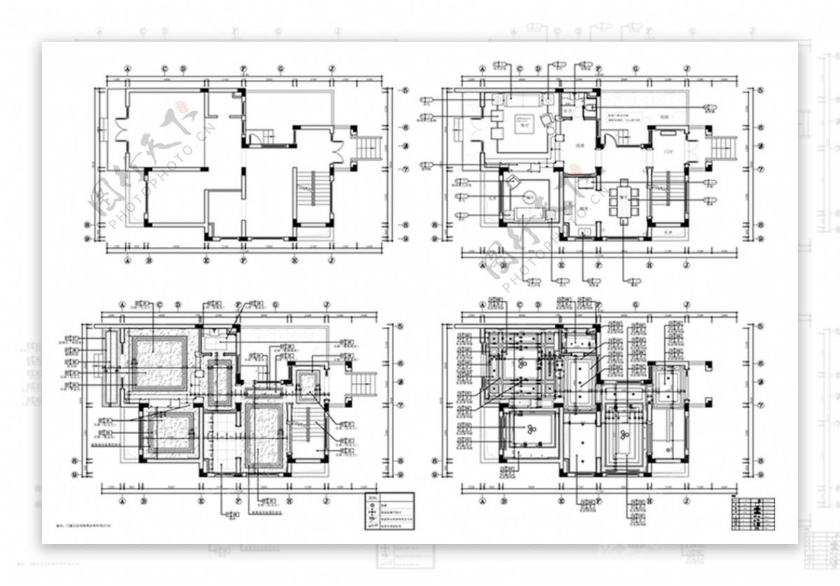 豪华别墅户型CAD施工图