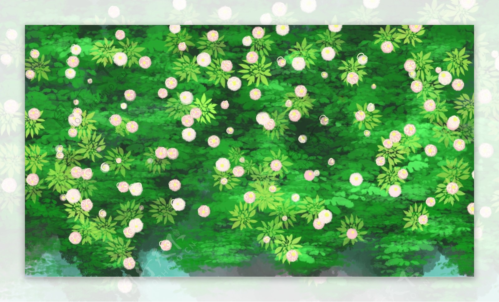 手绘植物鲜花插画背景图