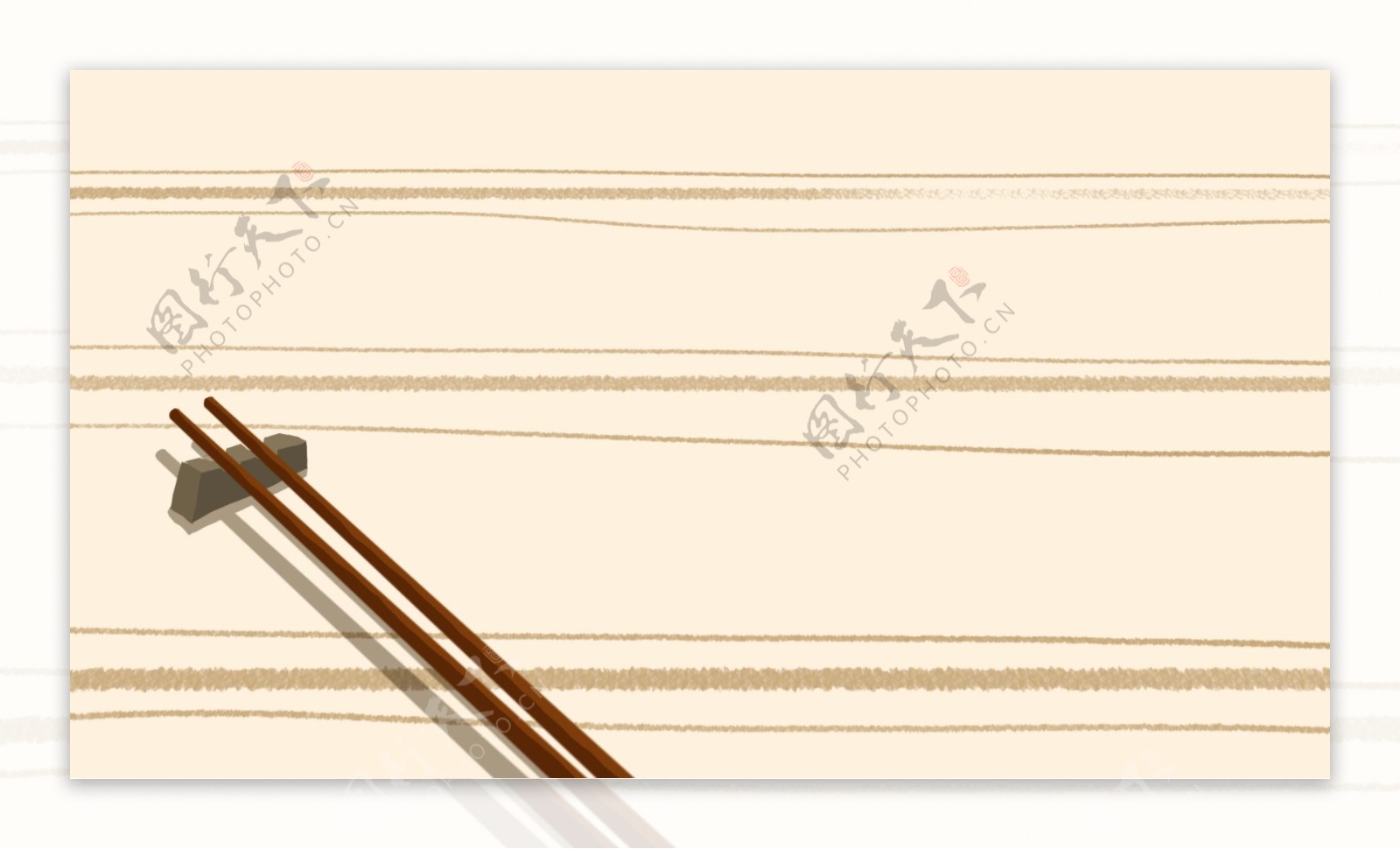 简约手绘筷子广告背景