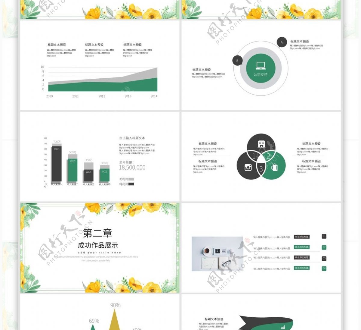 小清新工作汇报PPT模板