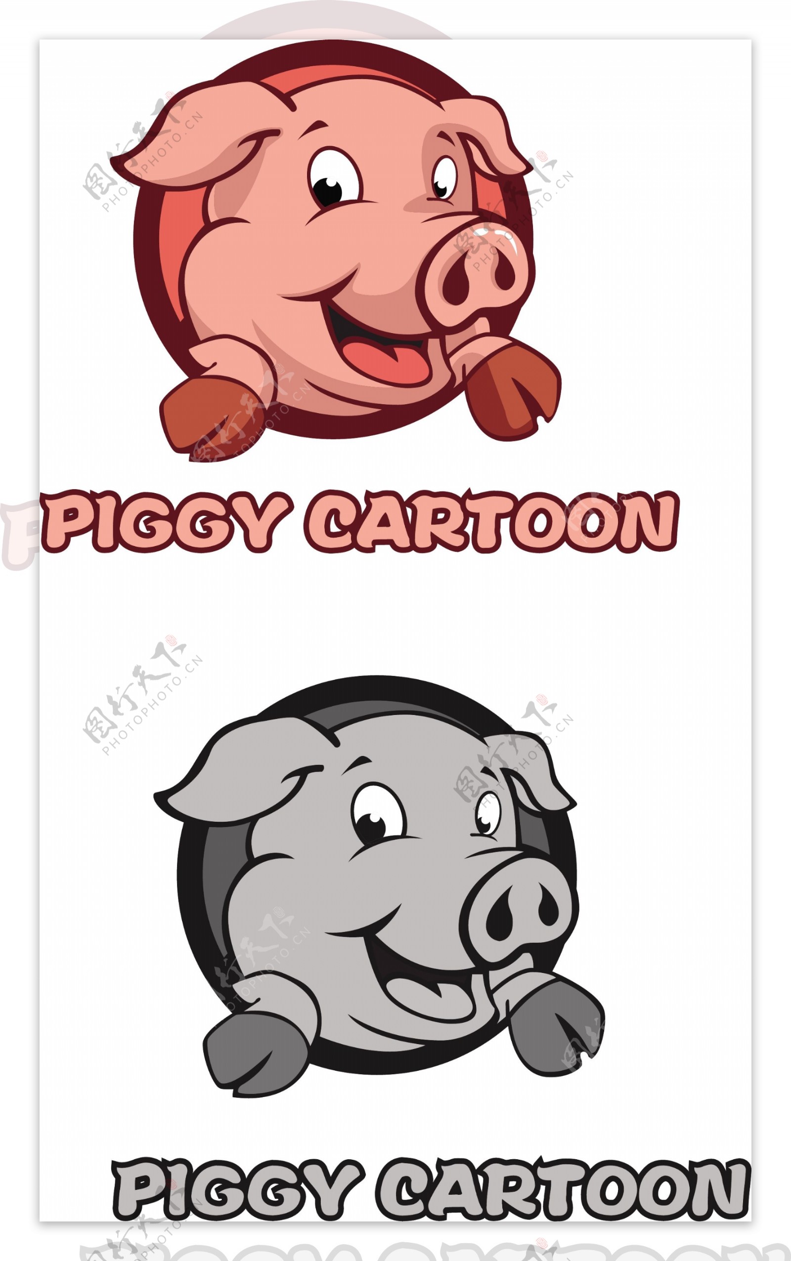 卡通猪logo设计模板