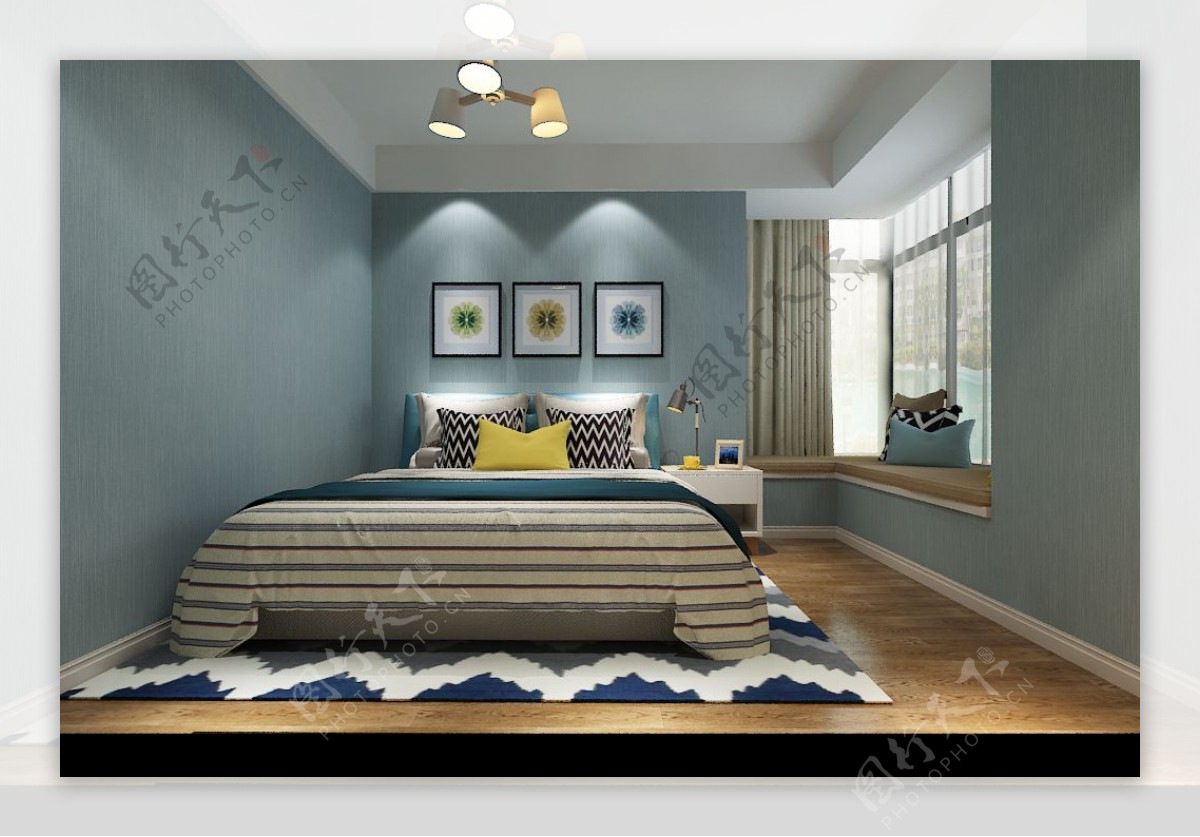 现代卧室空间效果图