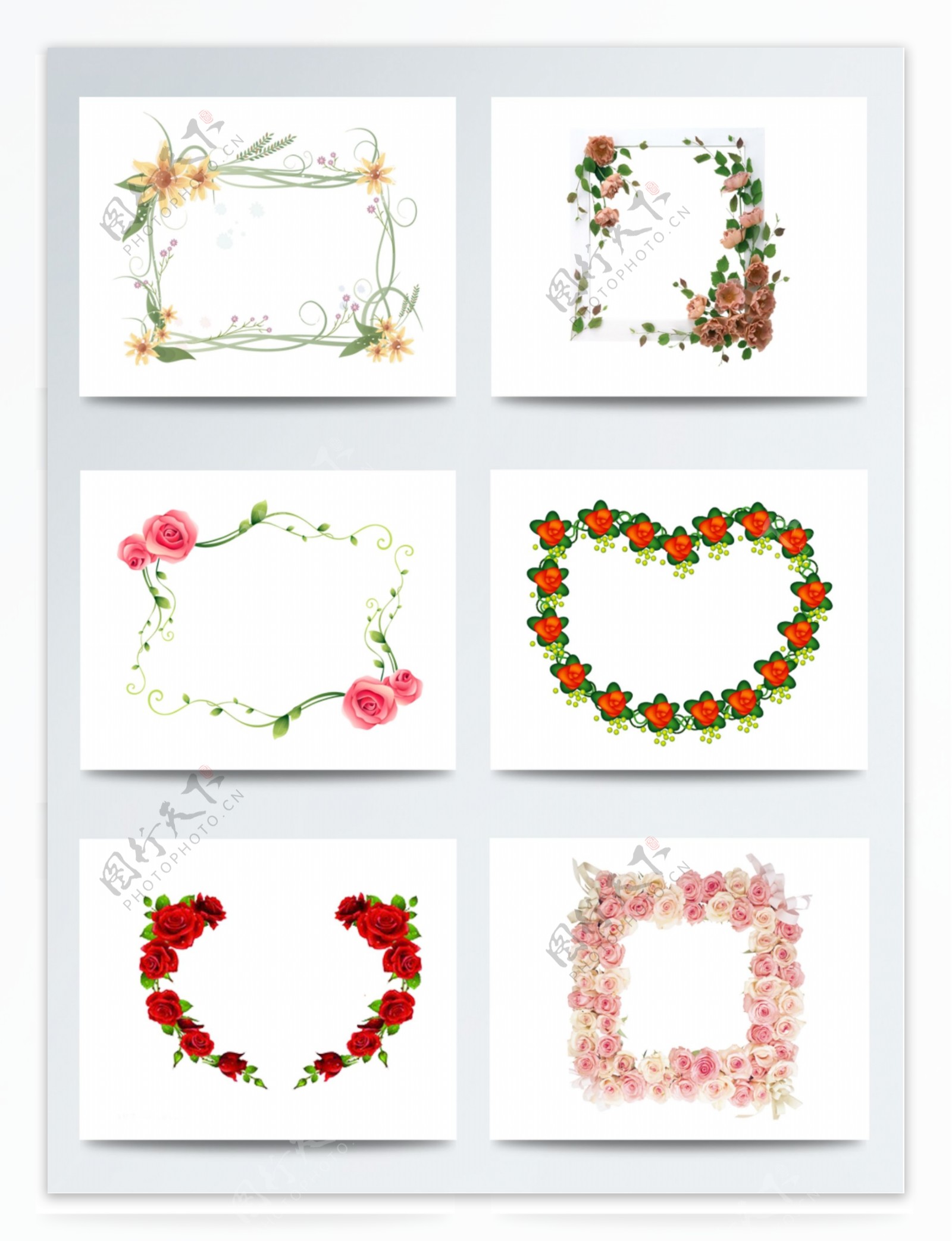 花卉边框装饰图案创意设计