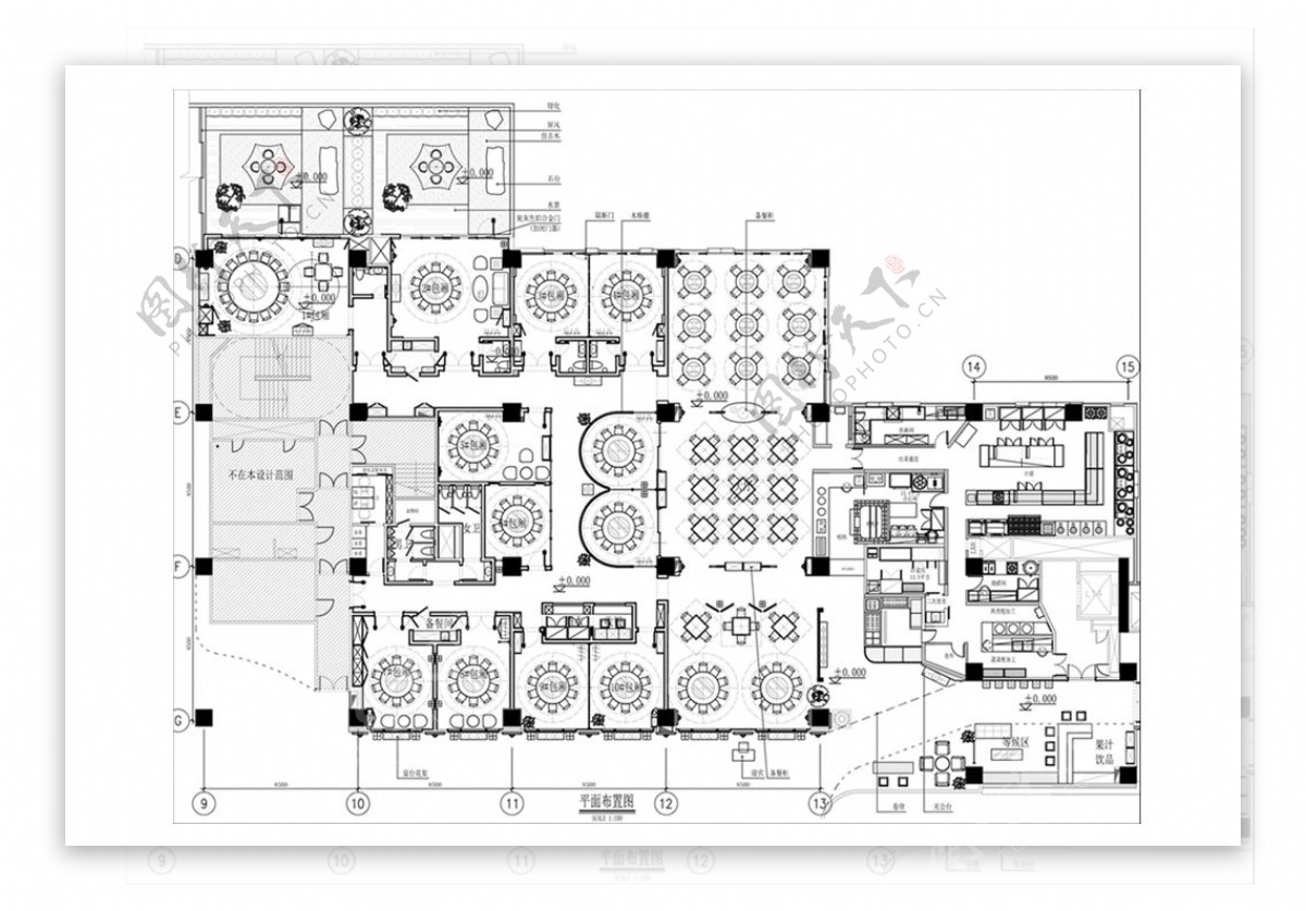 酒店餐饮CAD平面布局方案