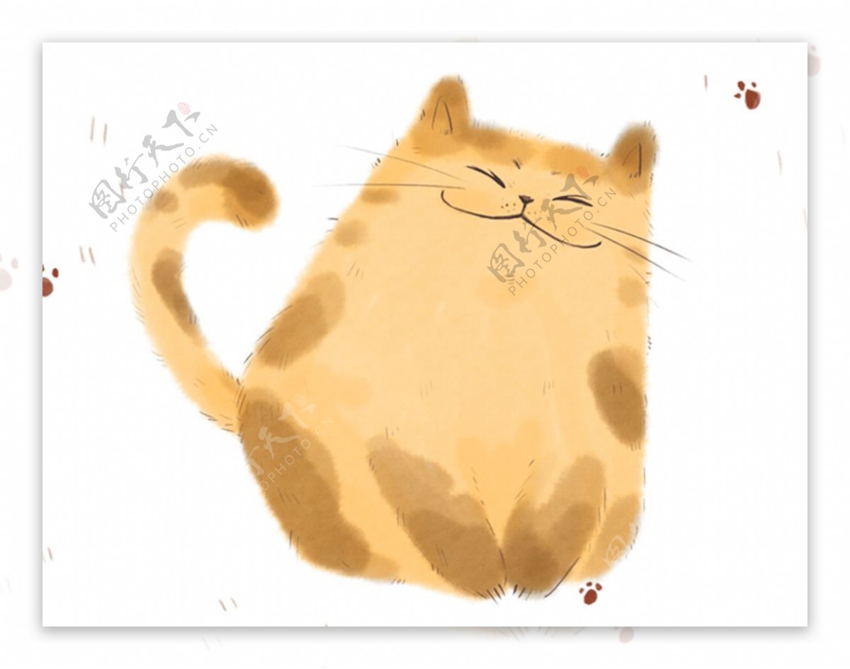 猫动物手绘描描卡通脚