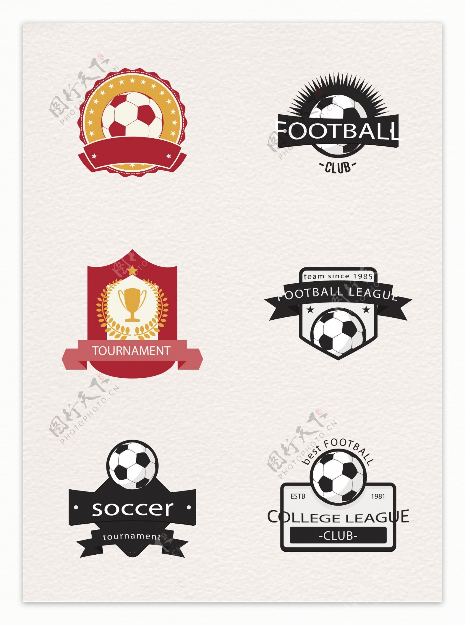 足球运动标签图片矢量素材