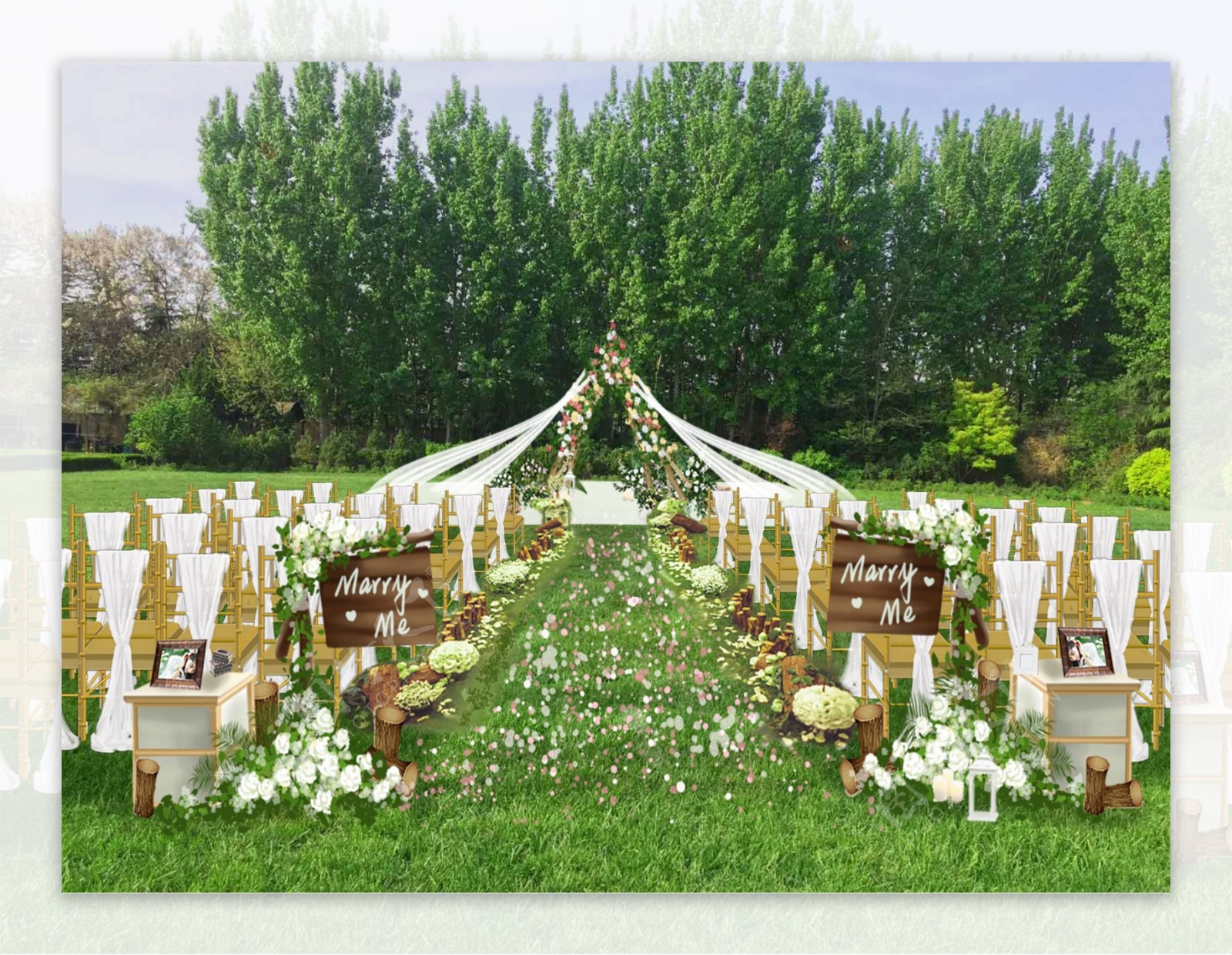 草地婚礼设计模板
