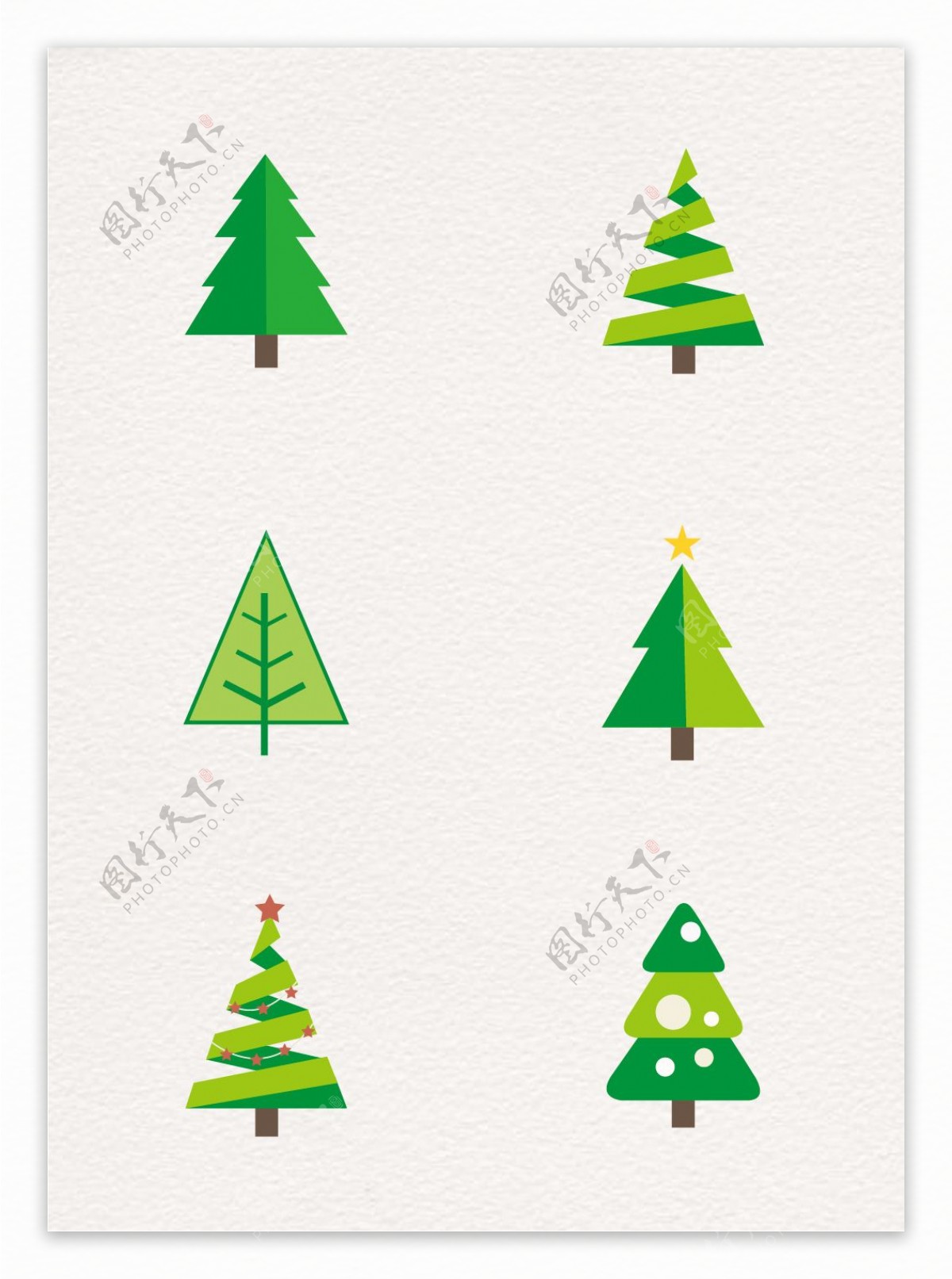 绿色植物圣诞树装饰元素设计