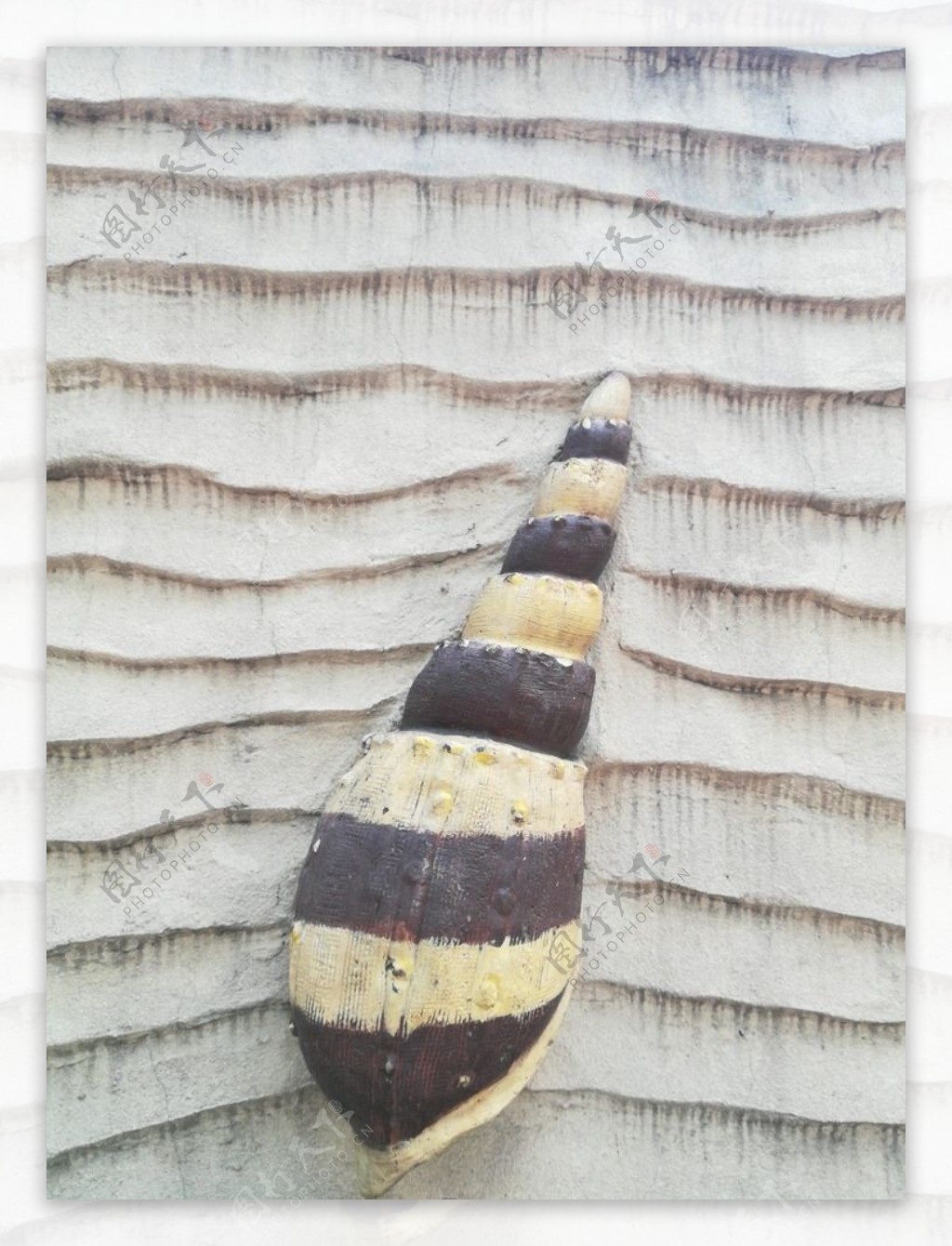 条纹海螺贝壳雕塑