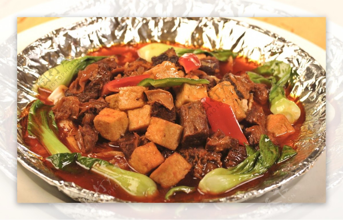 铁锅牛肉烩豆腐带面