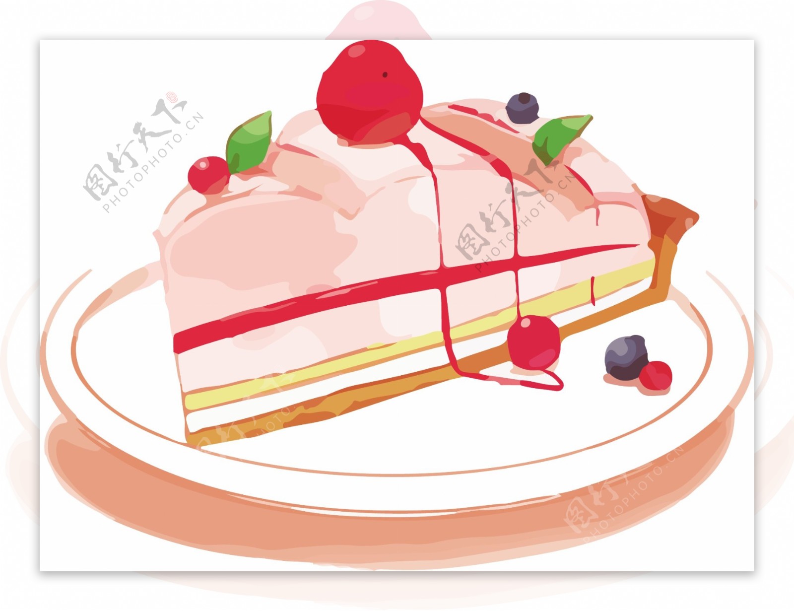 美食节甜品粉色蛋糕可商用元素