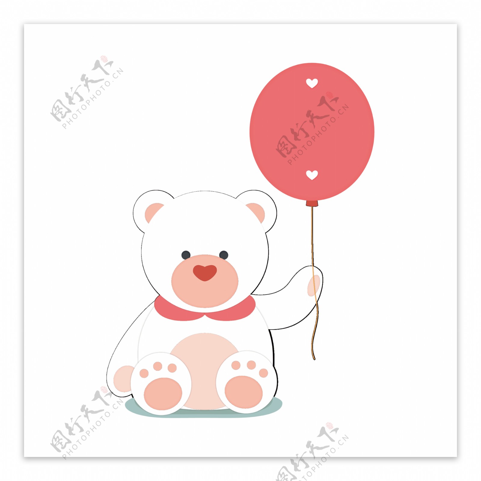 卡通小熊气球图片素材-编号13634901-图行天下