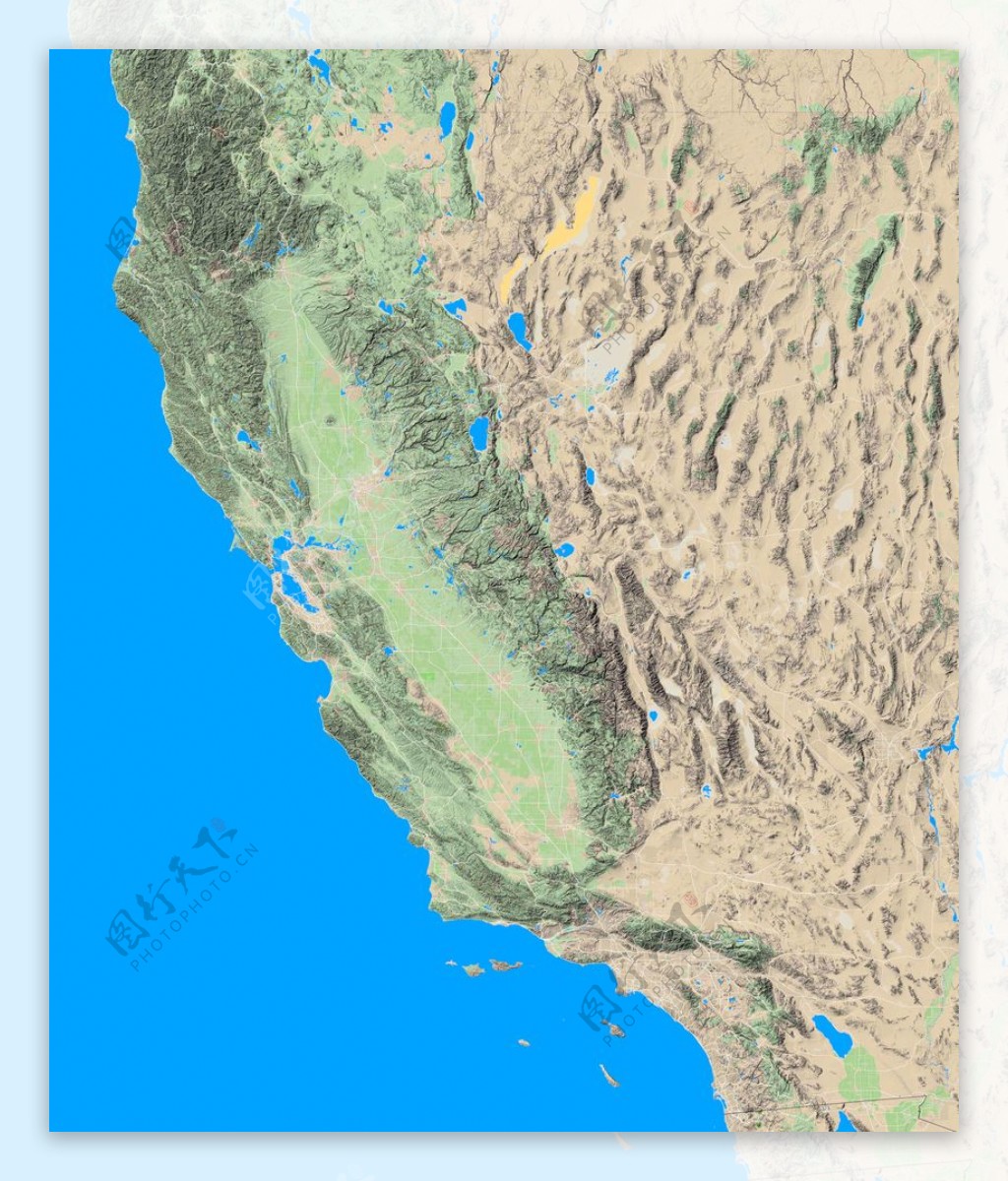加州地形图