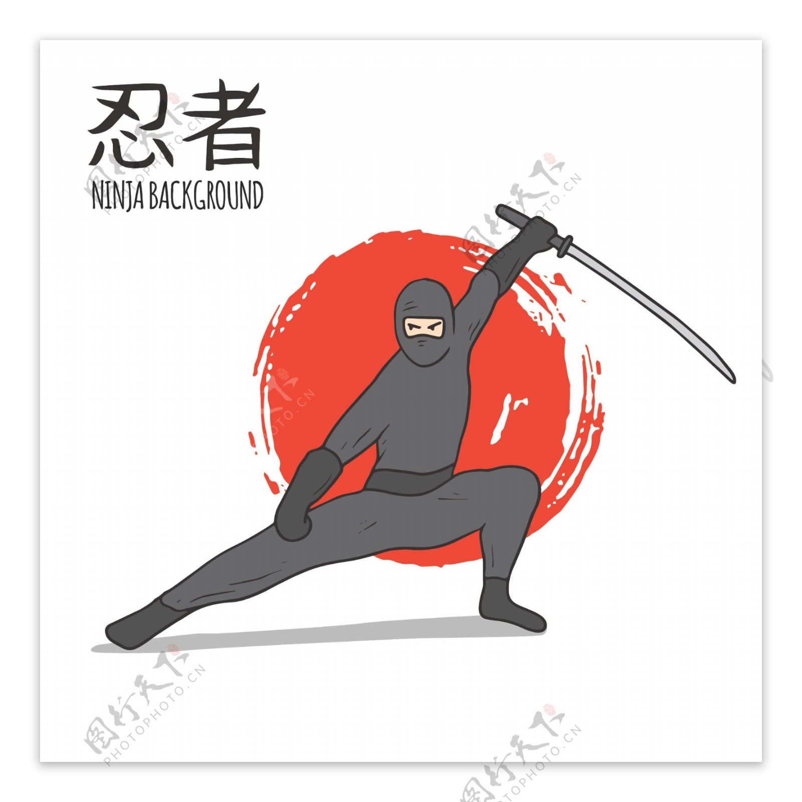 日本忍者背景海报设计