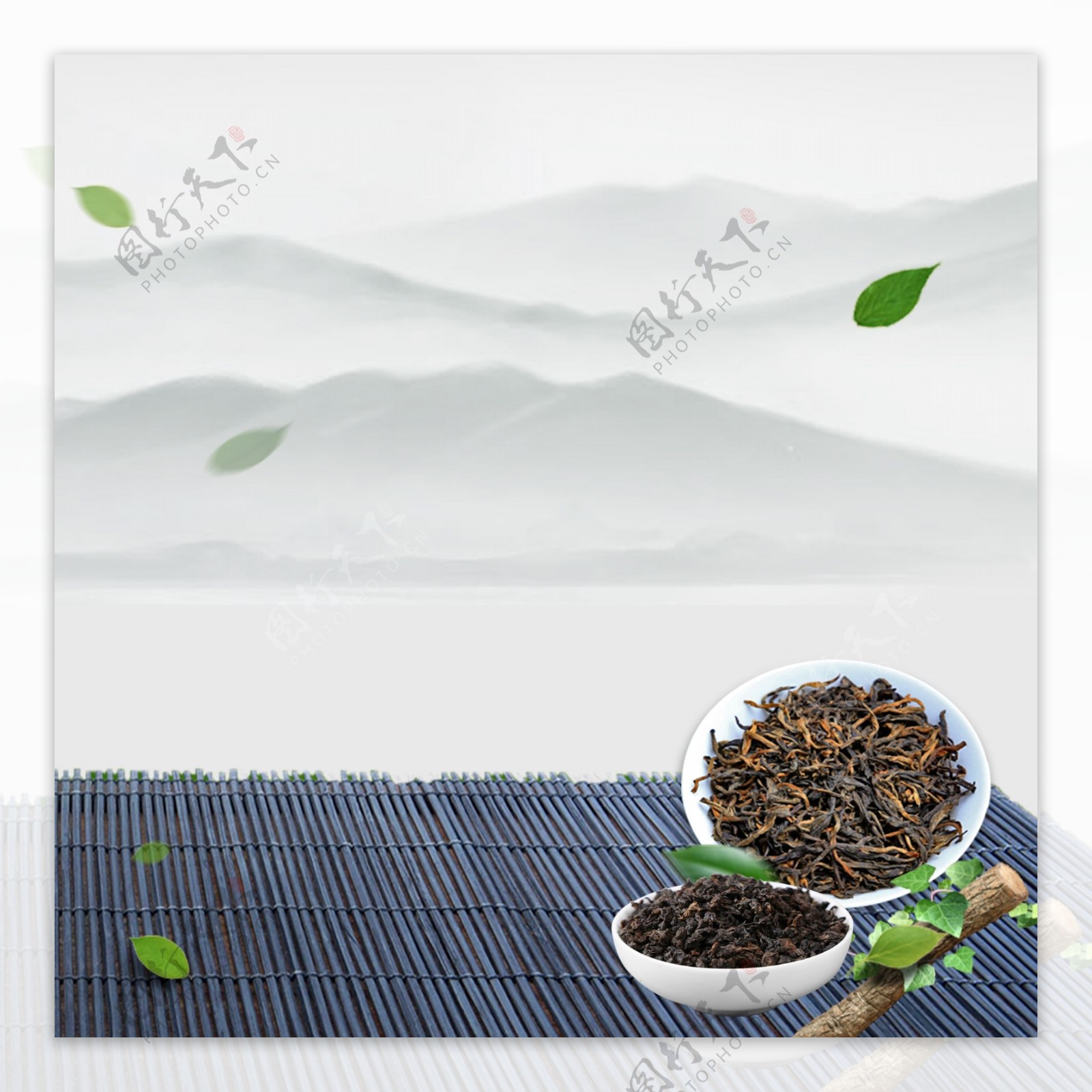 中国风绿色清新茶叶主图