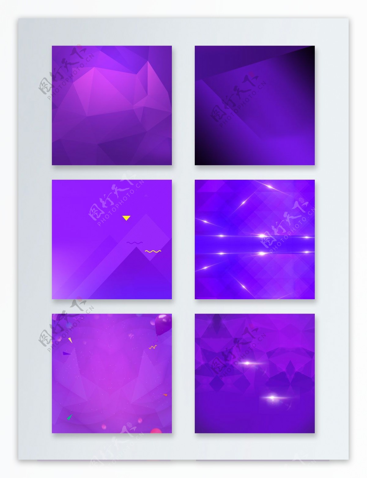 几何图形紫色渐变商务天猫促销主图