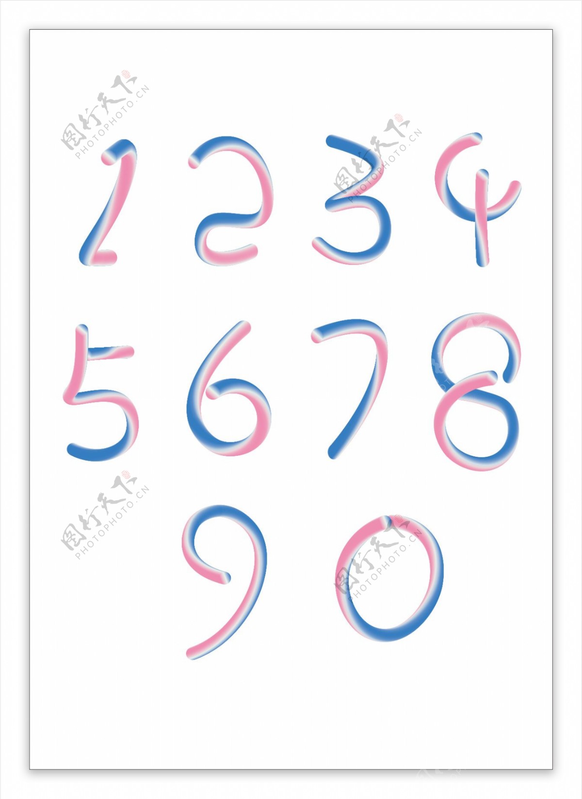 立体数字彩色阿拉伯字母