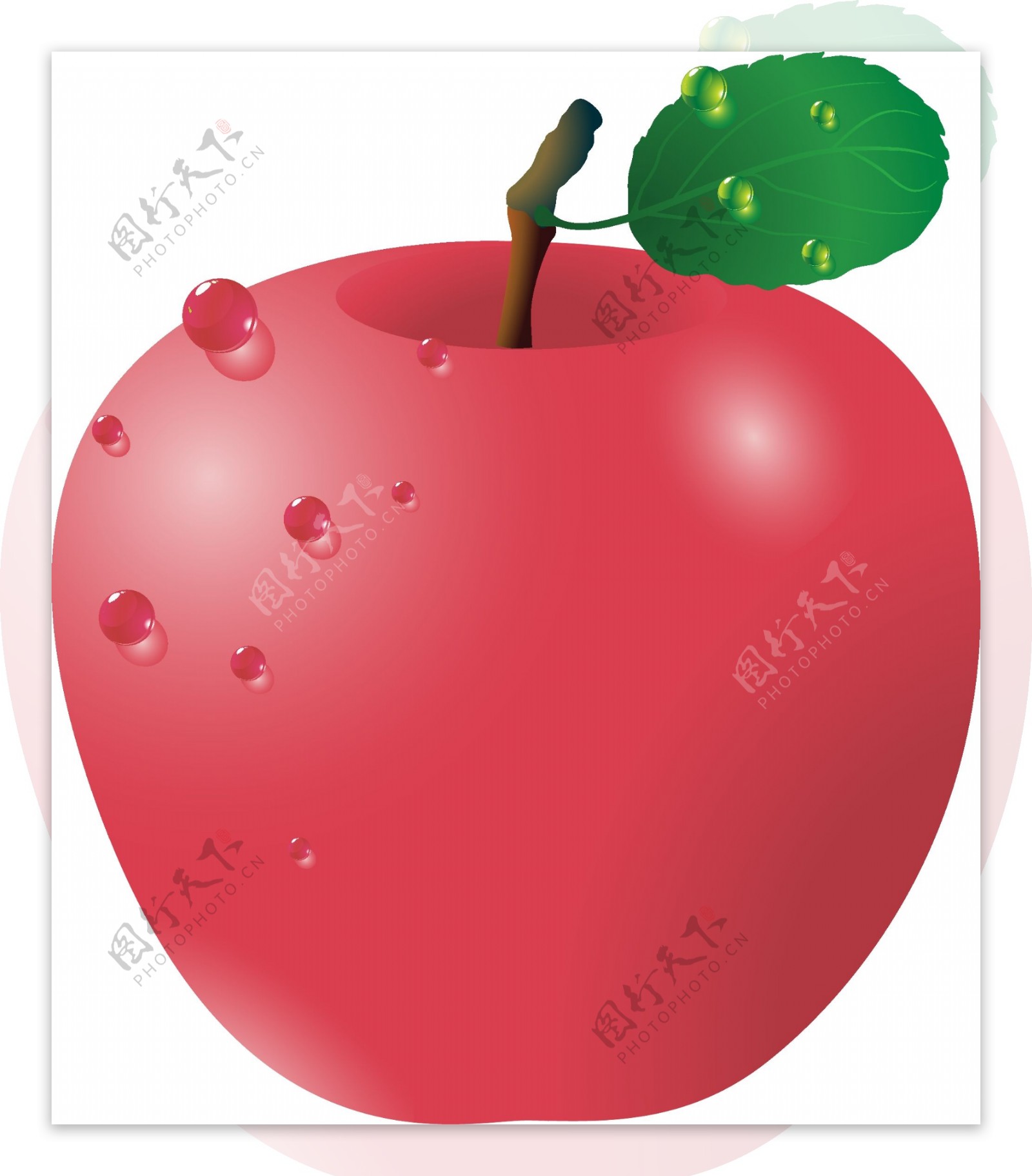 卡通红色苹果矢量元素