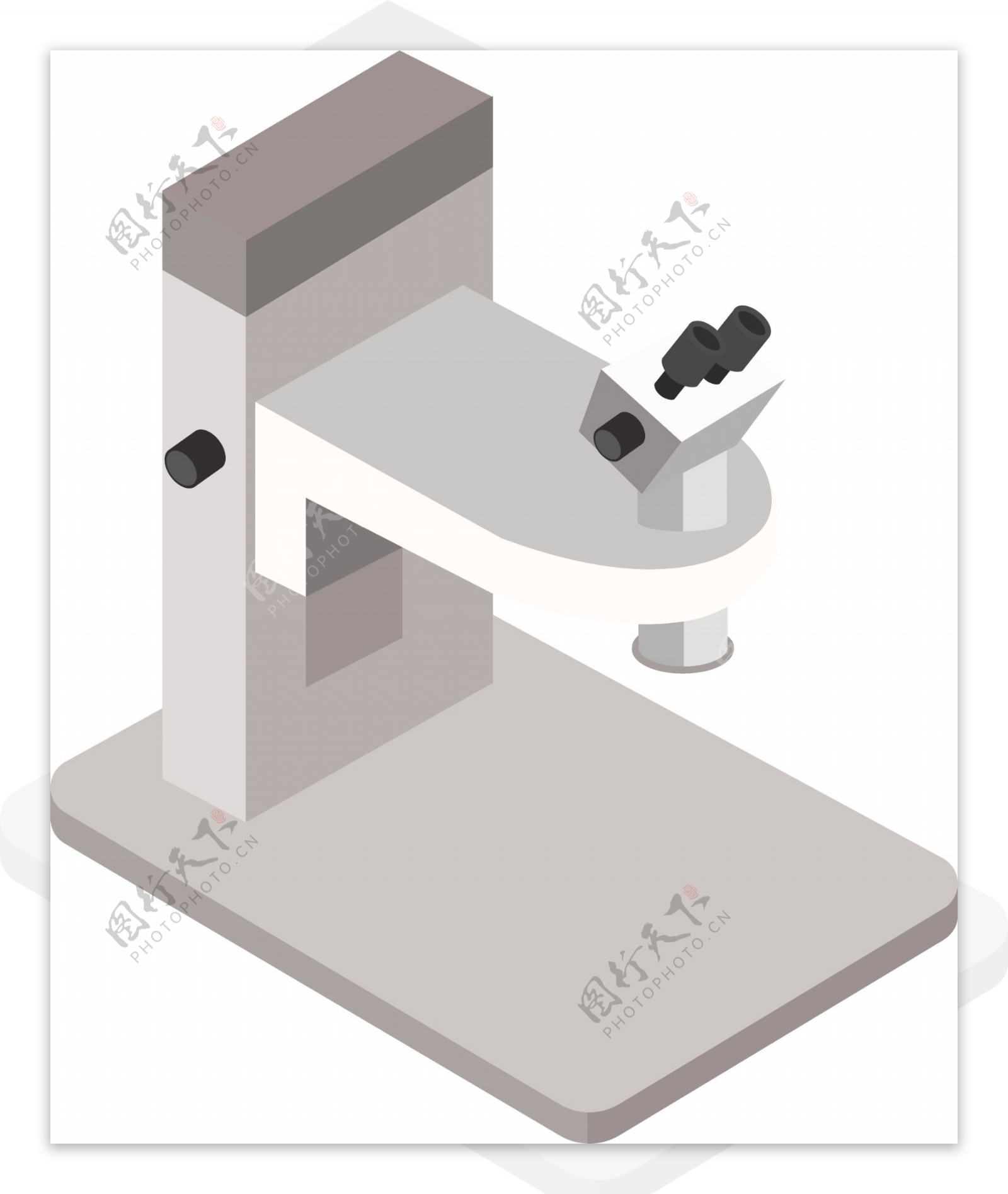 显微镜2.5D矢量商务办公商用元素