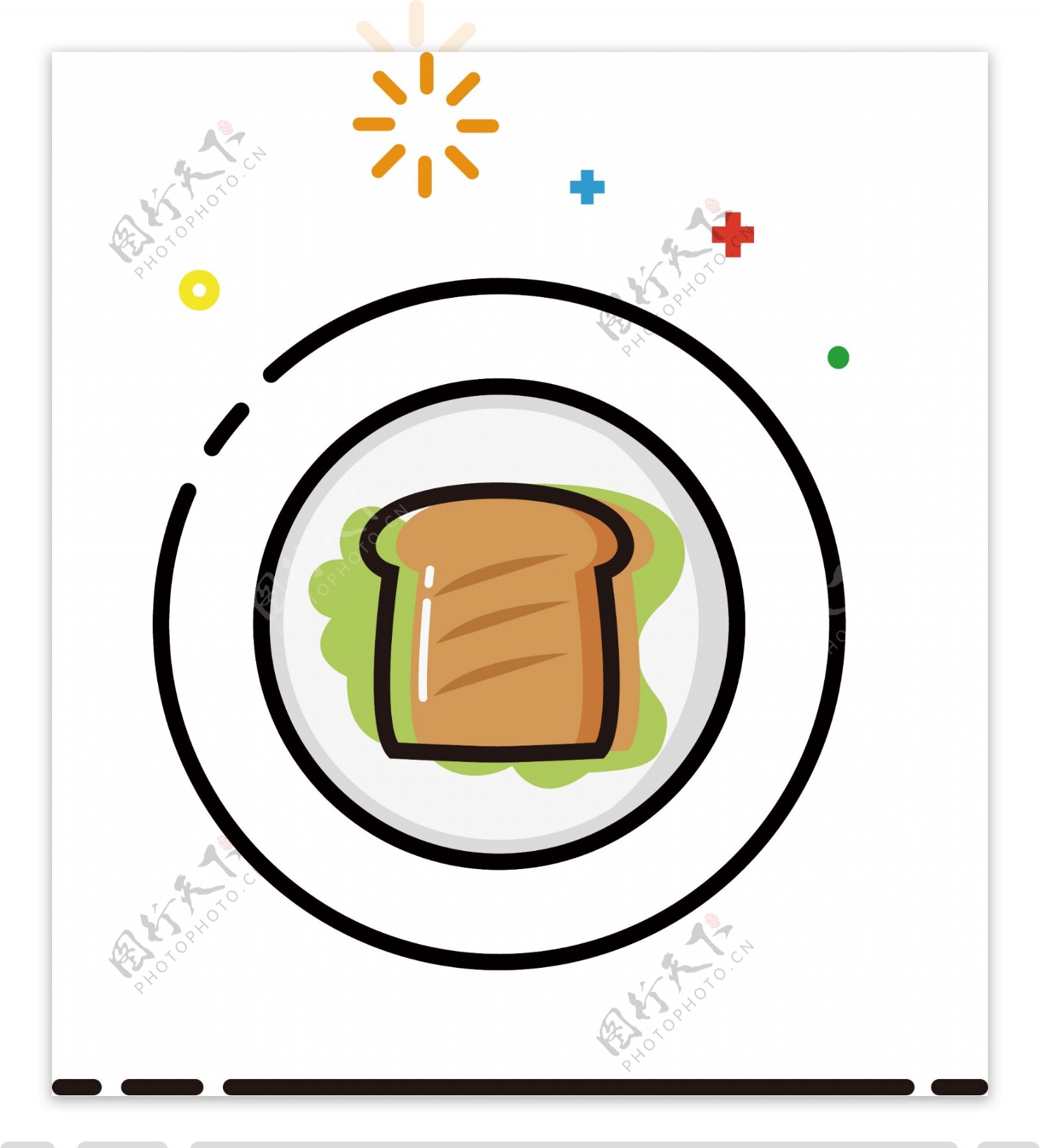 面包西餐mbe卡通可爱矢量食物元素