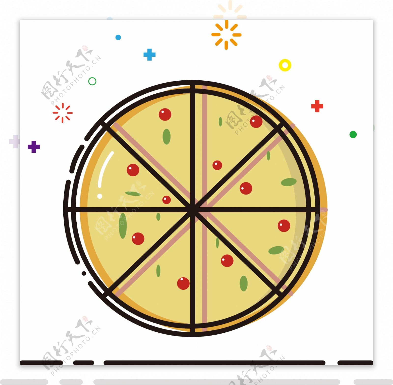 披萨mbe卡通可爱矢量食物元素