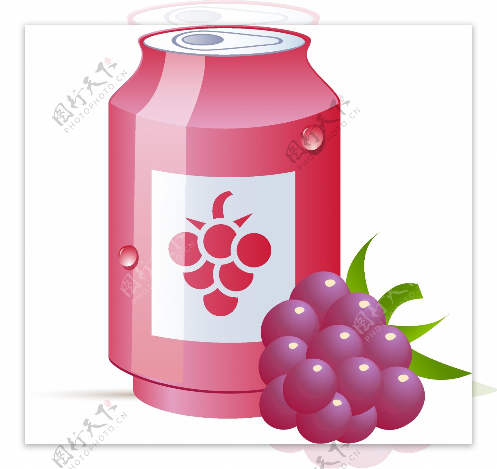 紫色葡萄饮料元素