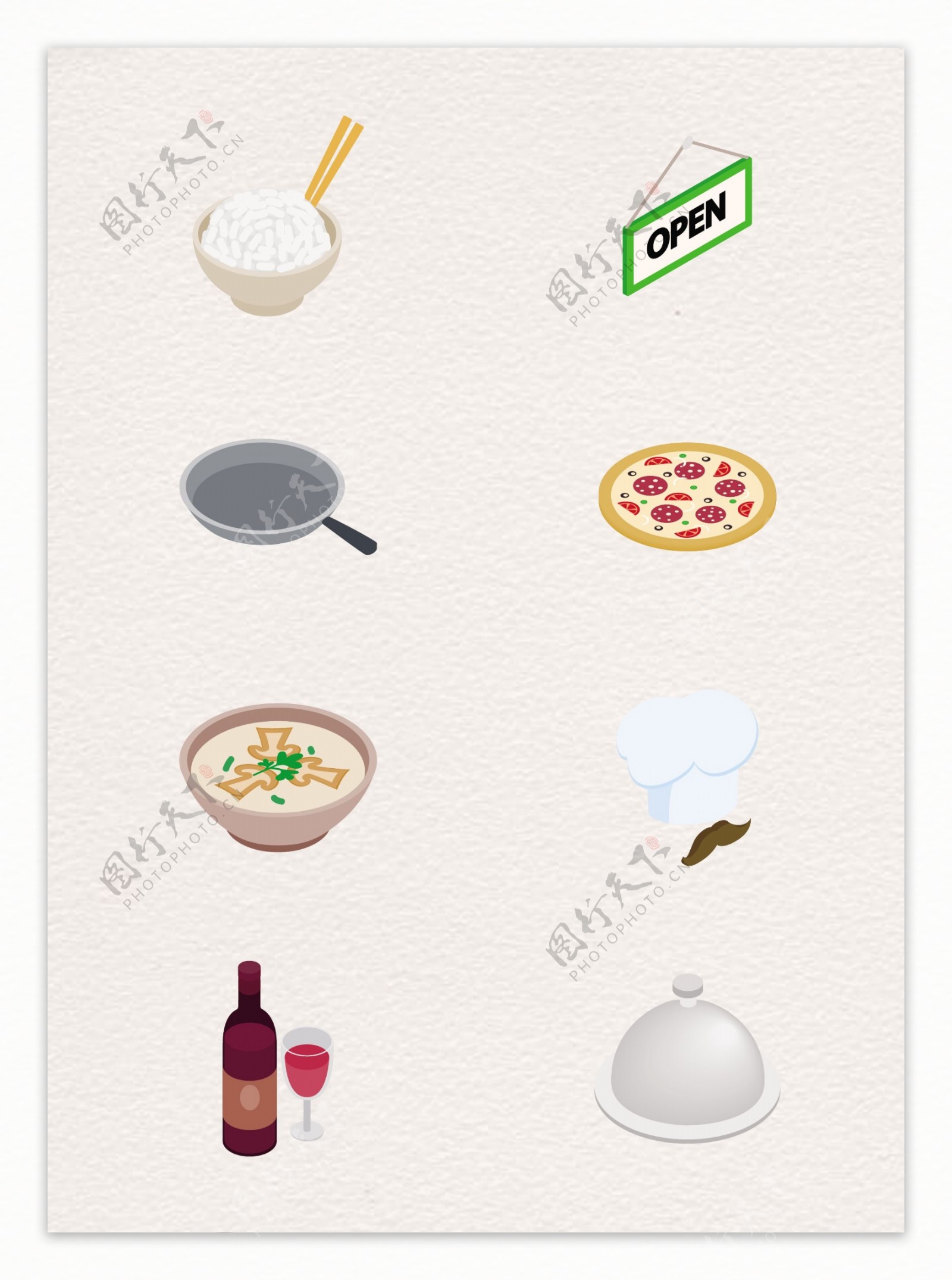 餐饮饮食图标卡通设计