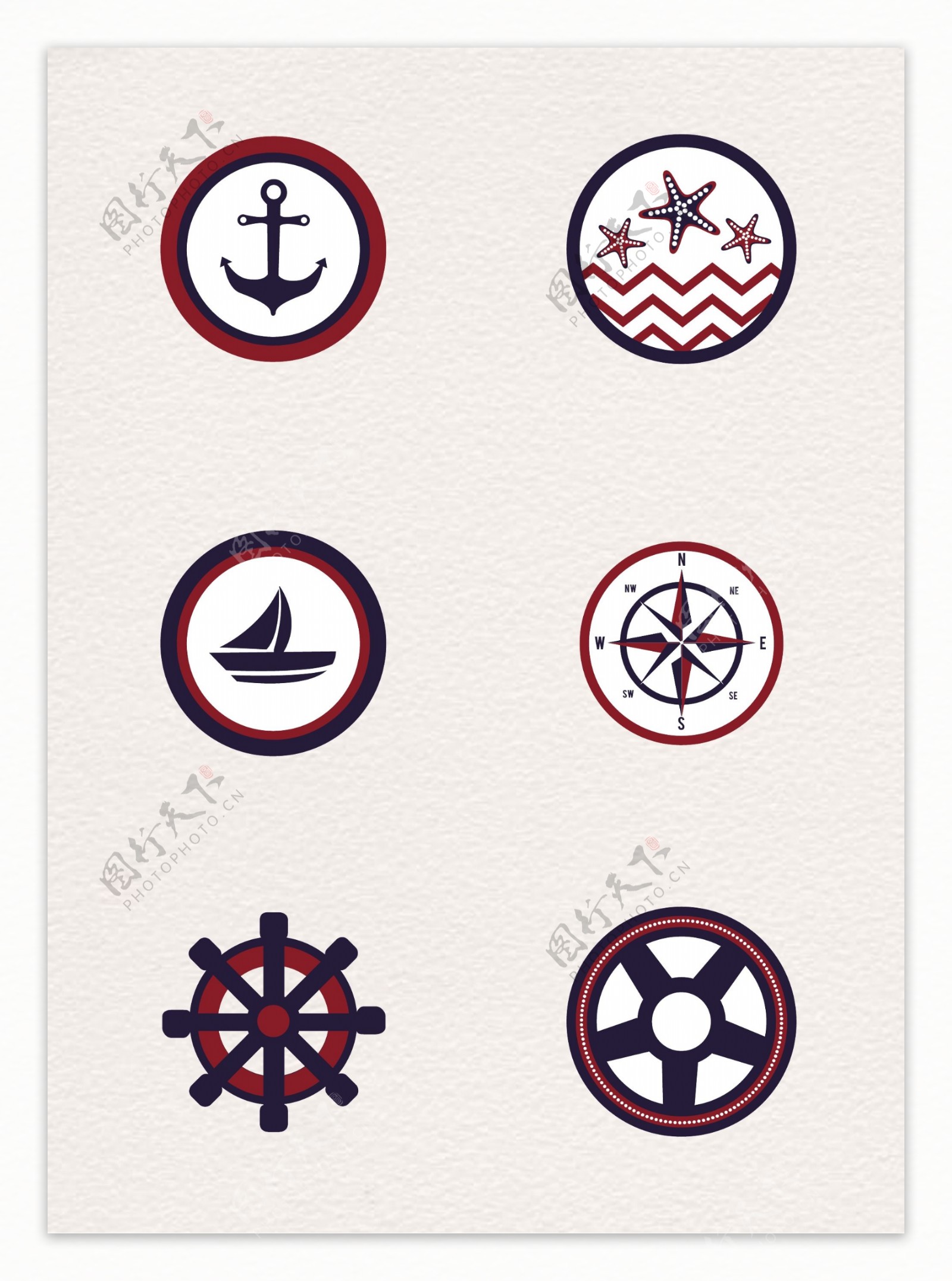 6款创意航海标志矢量素材