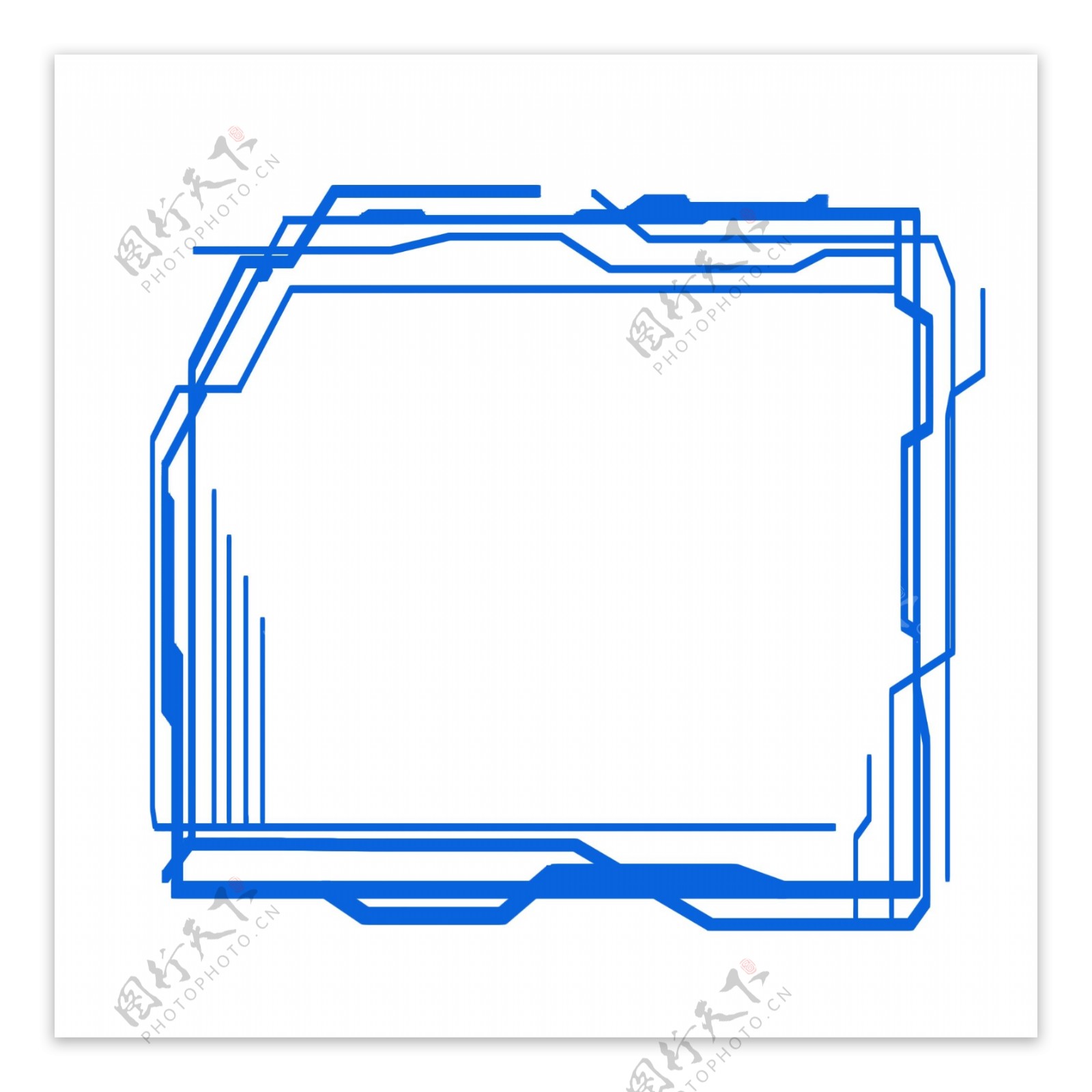 蓝色矩形边框科幻科技对话框底纹背景素材