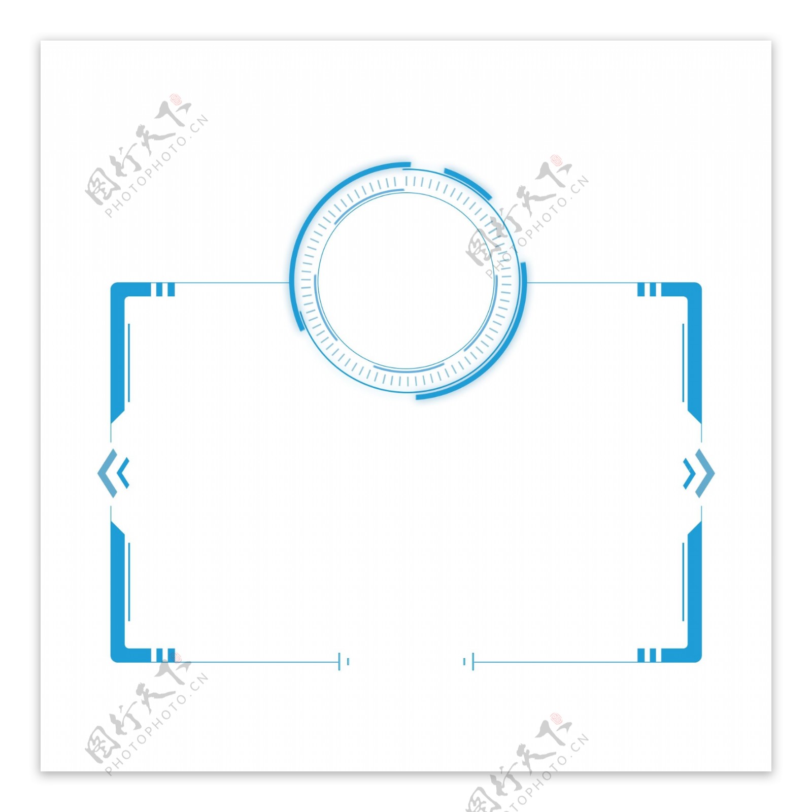 矢量蓝色科技边框元素