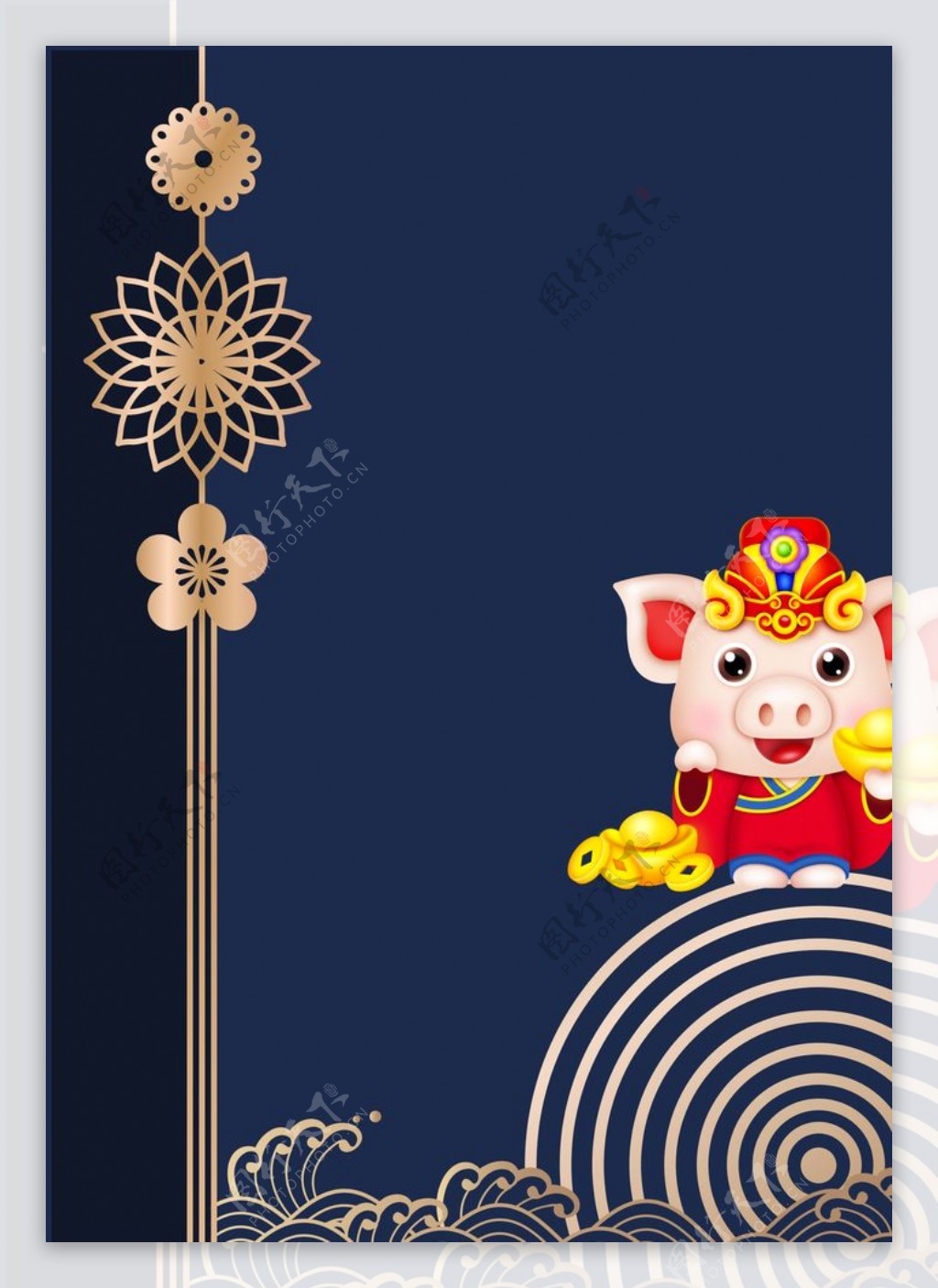 猪年中国风海报背景