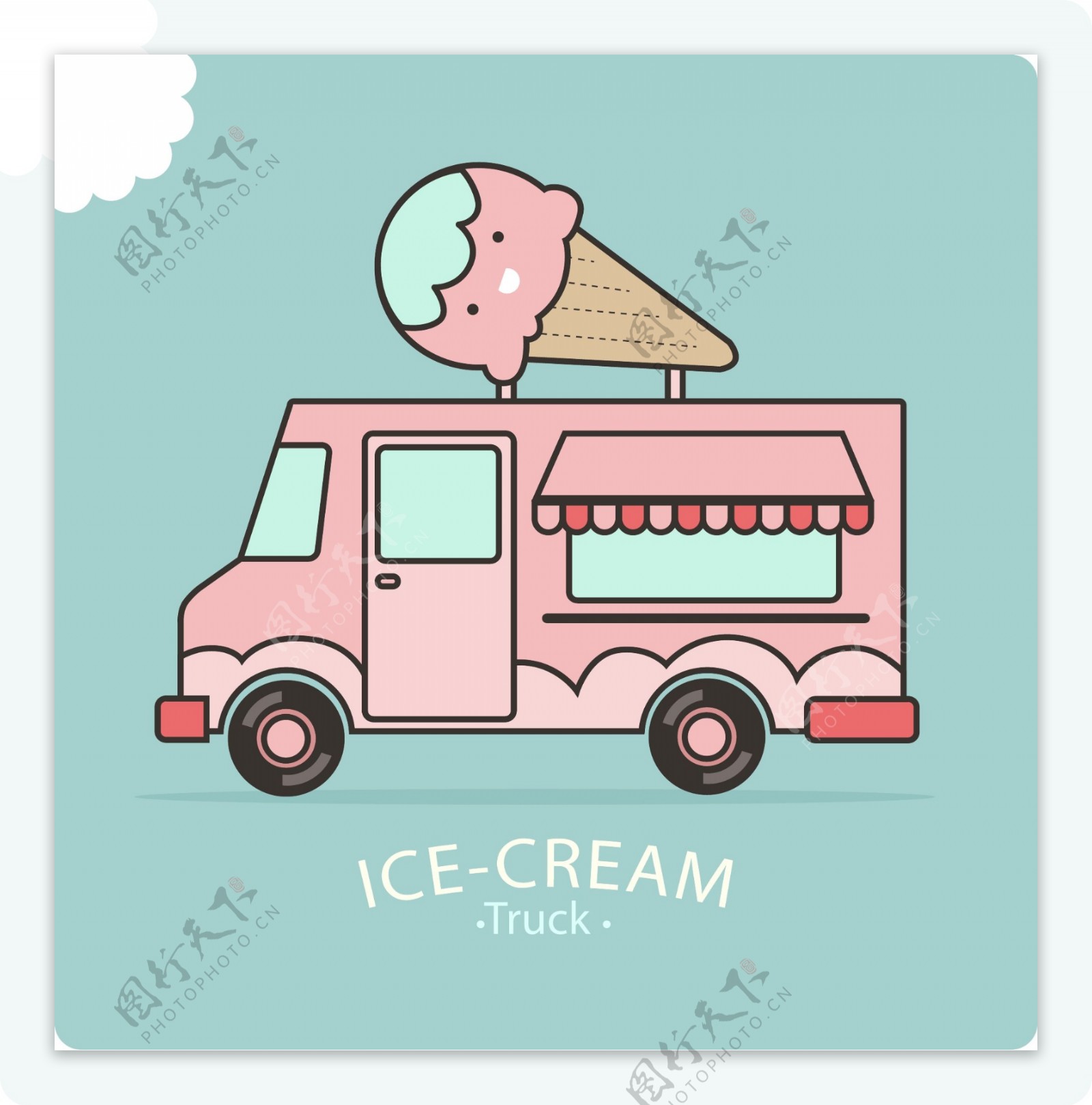 卡通冰淇淋食品车设计