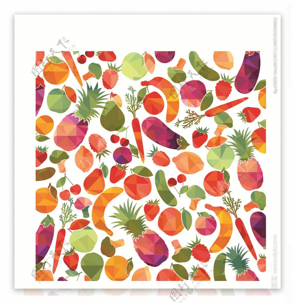 蔬菜水果四方连续底纹