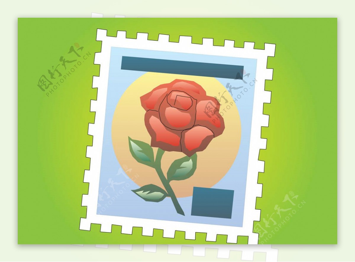 花卉邮票贴纸